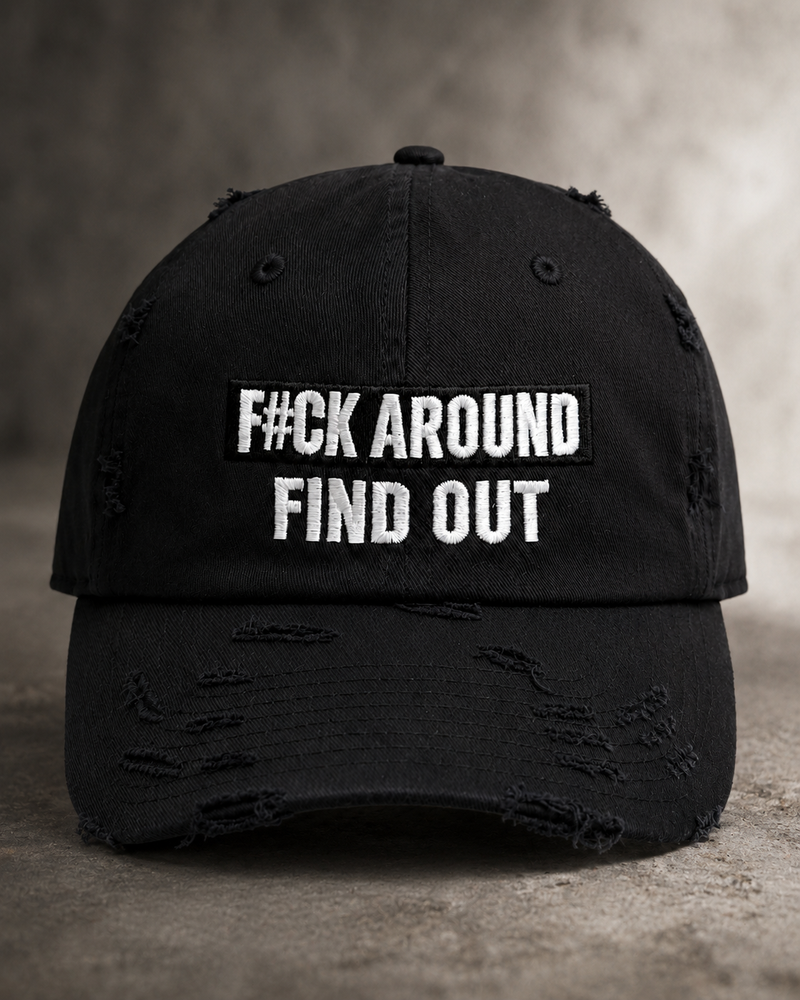 F#CK Around Find Out Hat… Grey Distressed Dad Hat, FAFO Embroidered Vintage Cap, Funny Sarcastic Adjustable Hat for Men & Women