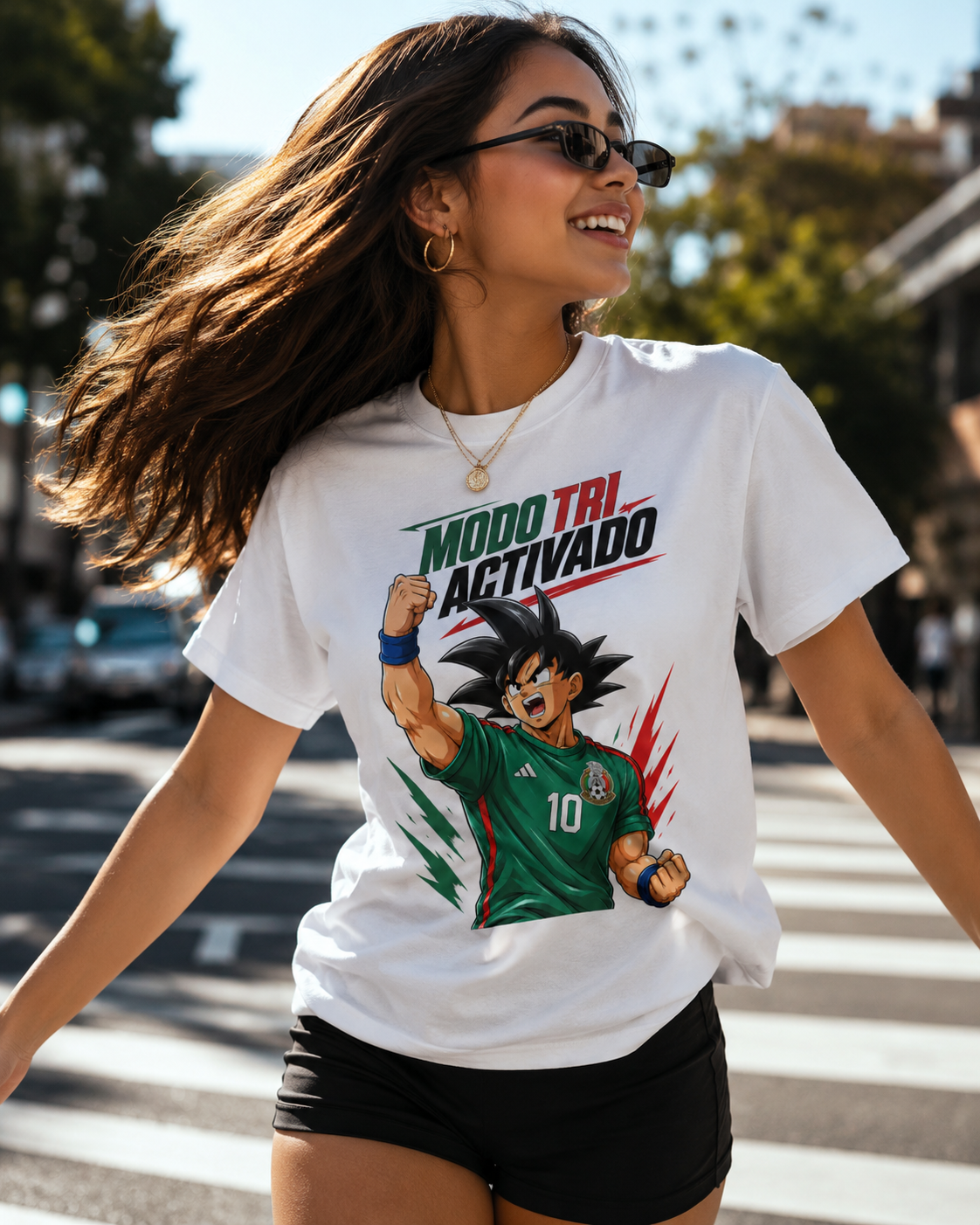 Anime Soccer Shirt – Modo Tri Activado Mexican Futbol Graphic Tee