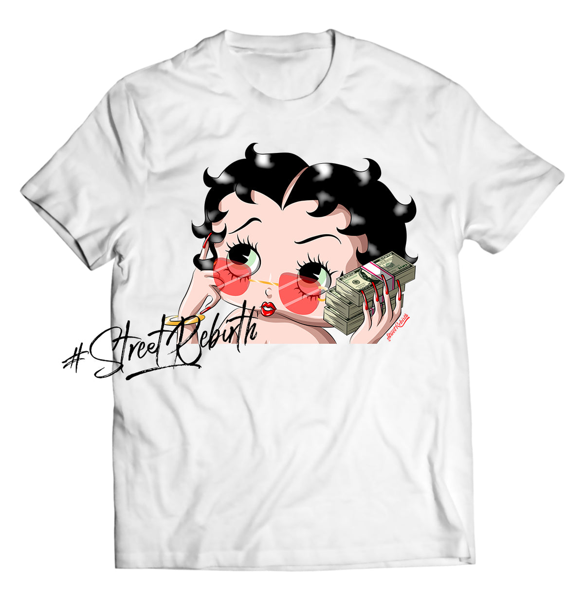 Unisex graphic T-shirt featuring an original humorous retro cartoon-style illustration