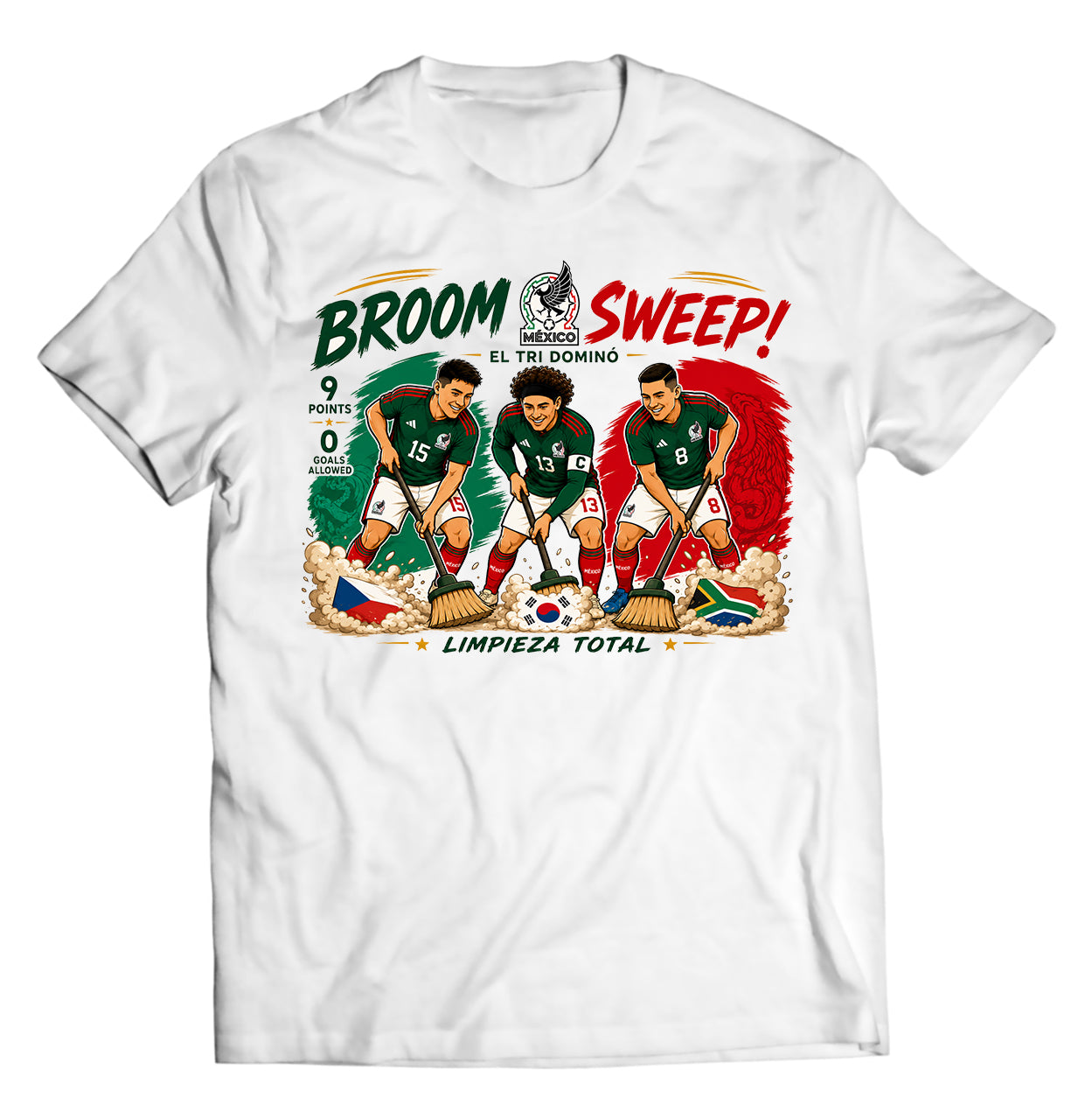 Unisex graphic T-shirt featuring an original soccer cultural humorous illustration, additional product view 2
