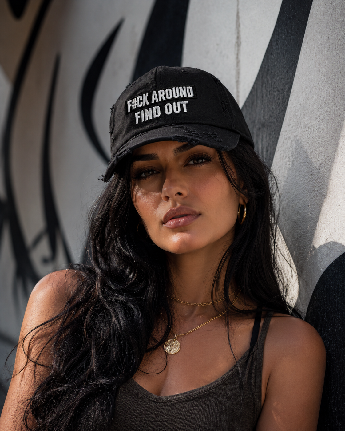 F#CK Around Find Out Hat… Grey Distressed Dad Hat, FAFO Embroidered Vintage Cap, Funny Sarcastic Adjustable Hat for Men & Women