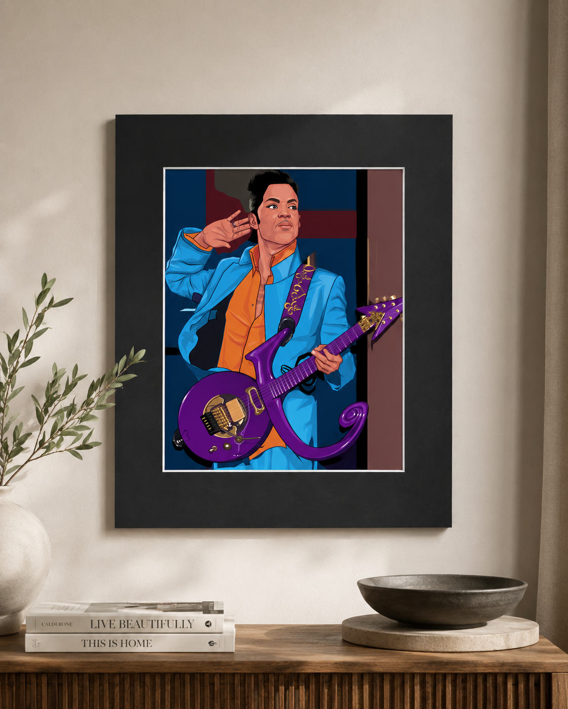 Prince Purple Guitar Legend 16x20 Wall Art Print, Funk Music Icon Illustration, Retro Music Lover Decor