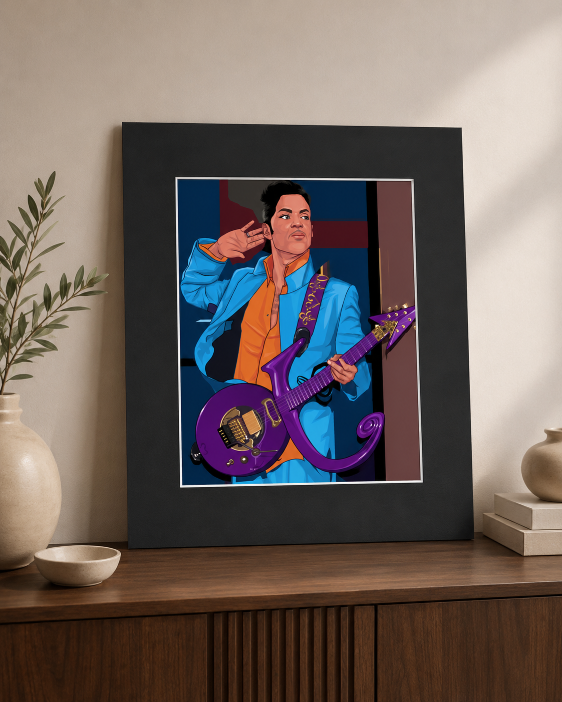 Prince Purple Guitar Legend 16x20 Wall Art Print, Funk Music Icon Illustration, Retro Music Lover Decor