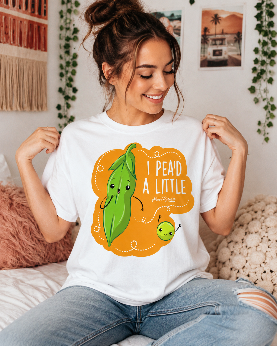 Unisex graphic T-shirt featuring an original humorous illustration, alternate product view