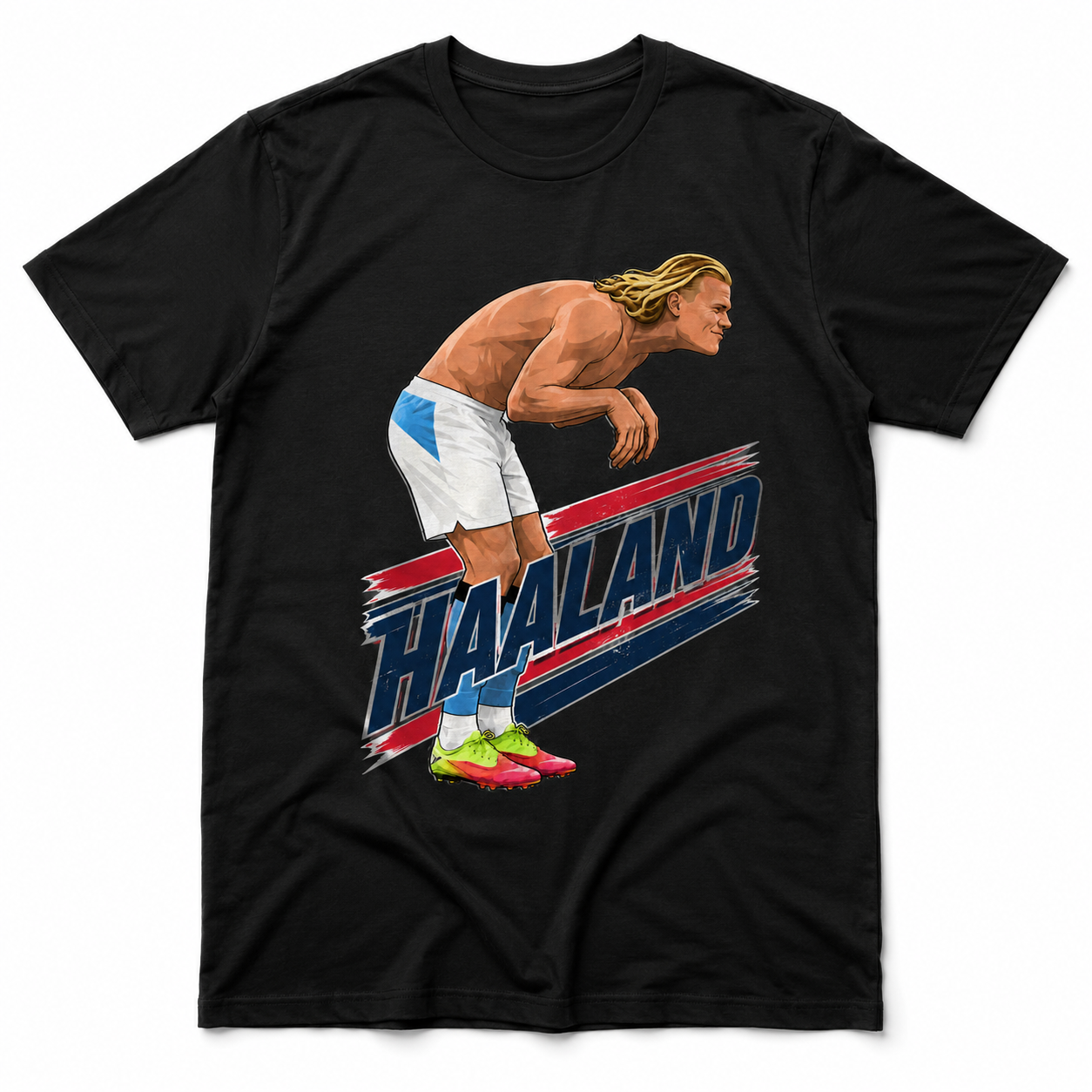 Unisex graphic T-shirt featuring an original soccer humorous illustration, additional product view 4