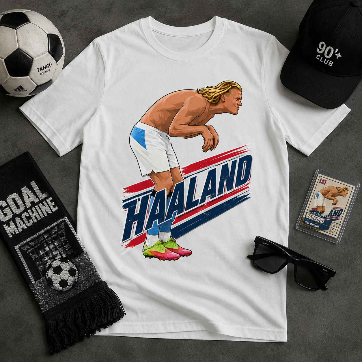 Unisex graphic T-shirt featuring an original soccer humorous illustration, alternate product view