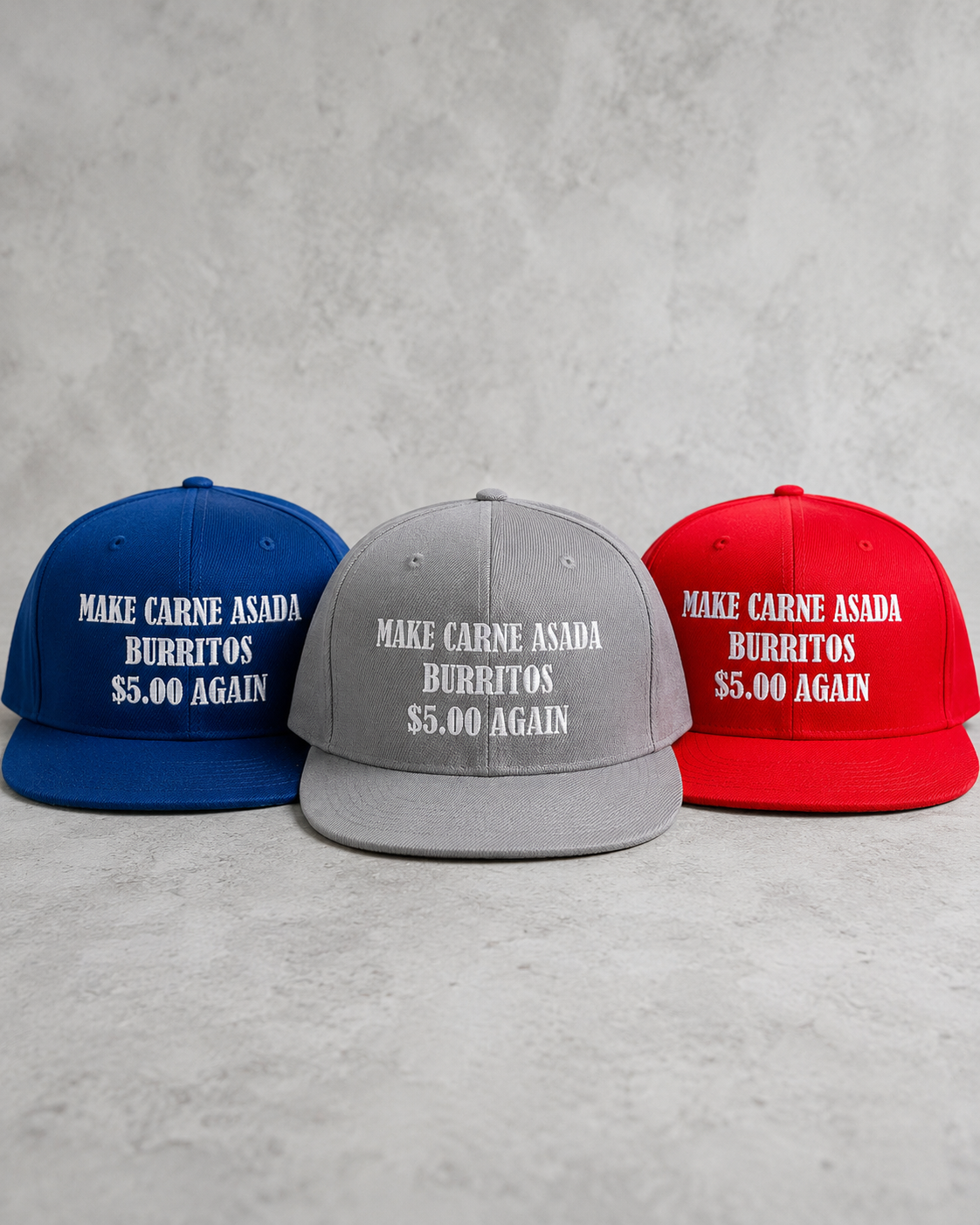 Make Carne Asada Burritos $5 Again Hat - NAVY - Make America Great Again Remix - Trump Parody - Street Rebirth