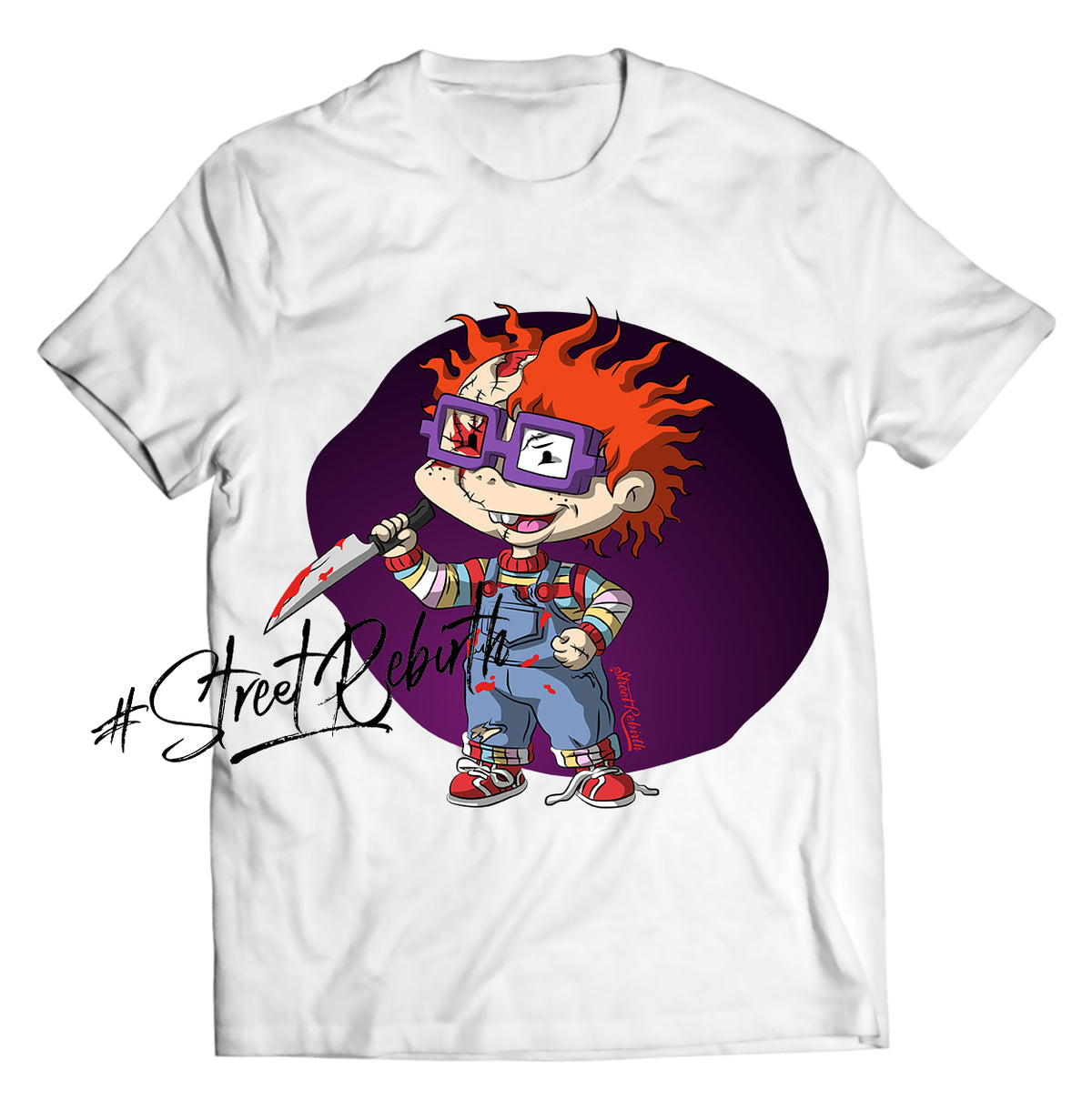Unisex graphic T-shirt featuring an original spooky humorous retro illustration