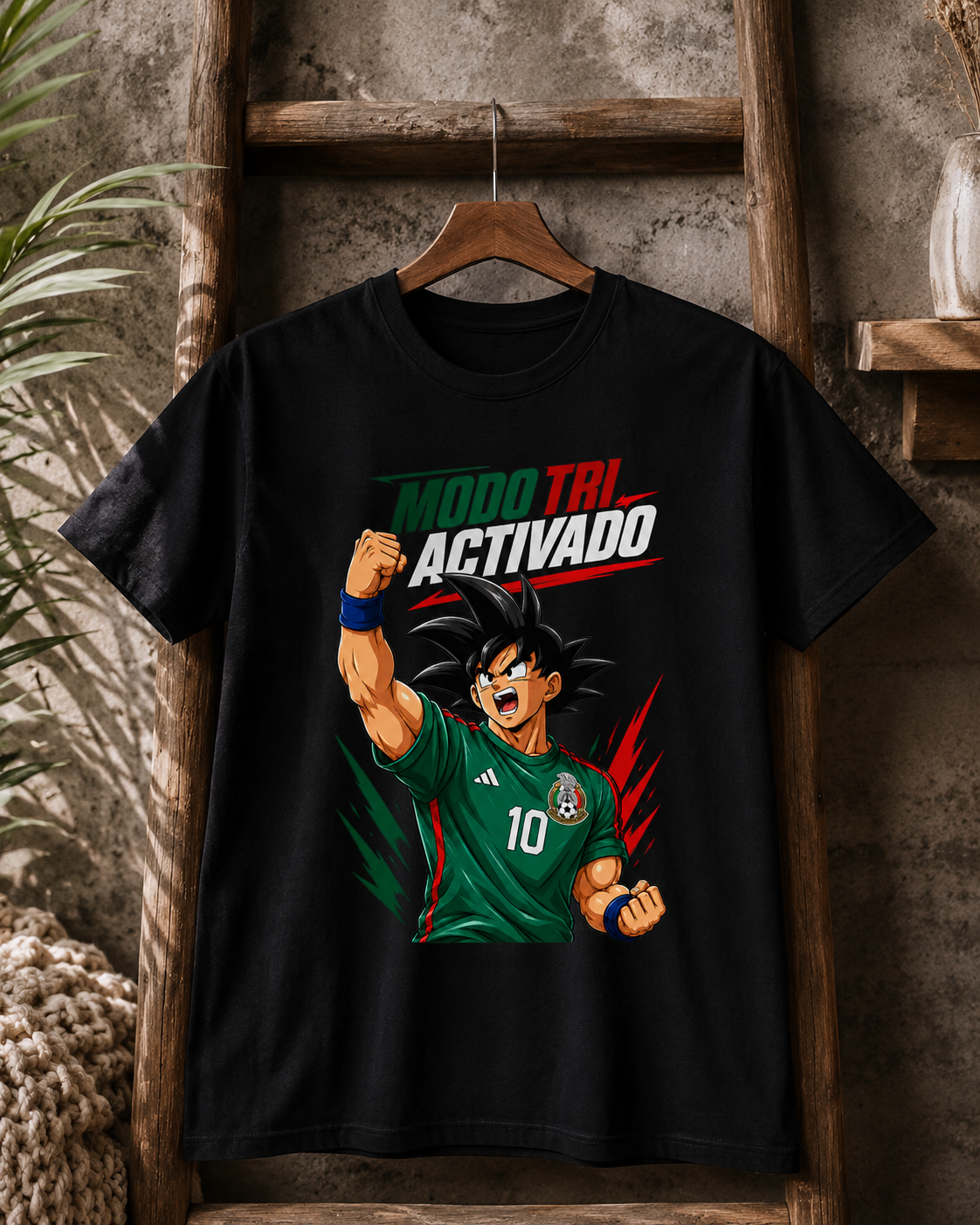 Anime Soccer Shirt – Modo Tri Activado Mexican Futbol Graphic Tee