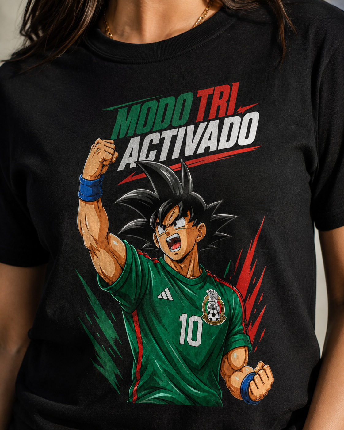 Anime Soccer Shirt – Modo Tri Activado Mexican Futbol Graphic Tee