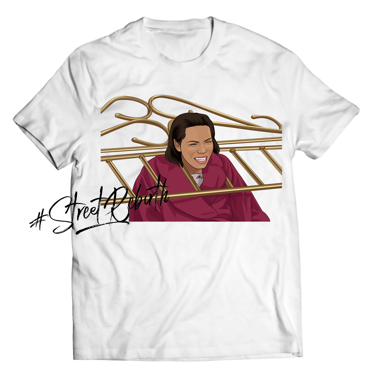 Gina Bed Frame Shirt – Martin Show Classic Moment Graphic Tee – 90s Sitcom Nostalgia, Funny Cult Scene Apparel, Unisex Streetwear