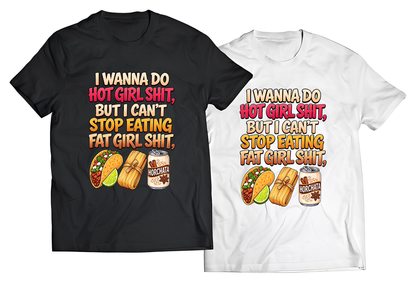 Funny Mexican Food Graphic Tee | Tacos, Tamales & Horchata Meme Shirt | Taco Tuesday Streetwear Foodie T-Shirt
