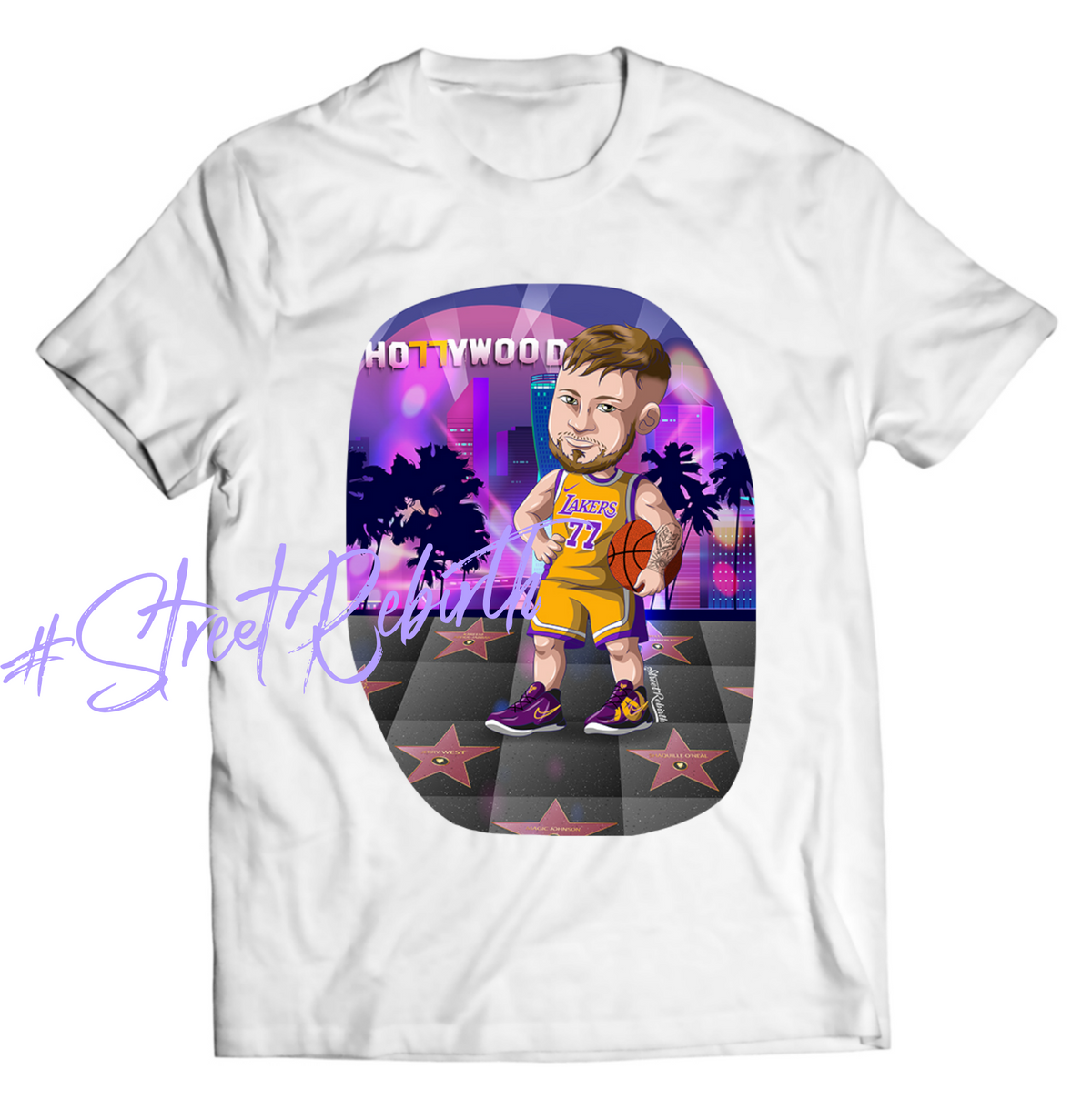 Unisex graphic T-shirt featuring an original basketball hip hop illustration