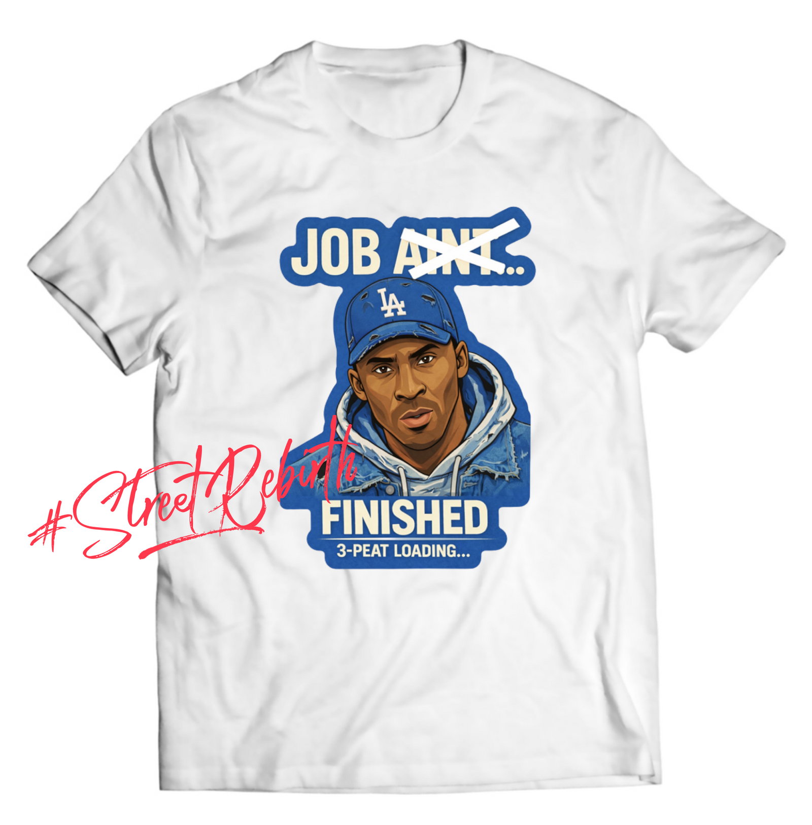 The "Job Finished" 3-Peat Tee | Kobe x Dodgers Dynasty Edition | Heavyweight Vintage Wash