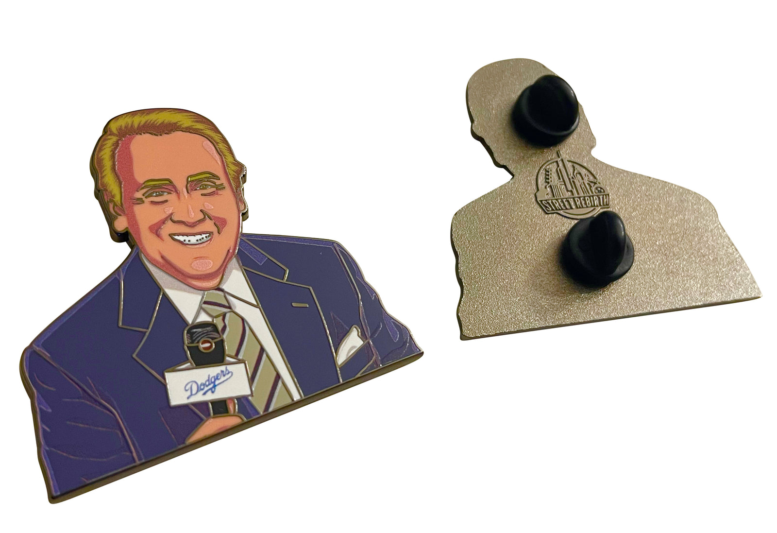 Vin Scully Enamel Pin – 2 Inch Hard Enamel • Los Angeles Dodgers Legend • “It’s Time for Dodger Baseball” Tribute Pin • Collector’s Edition