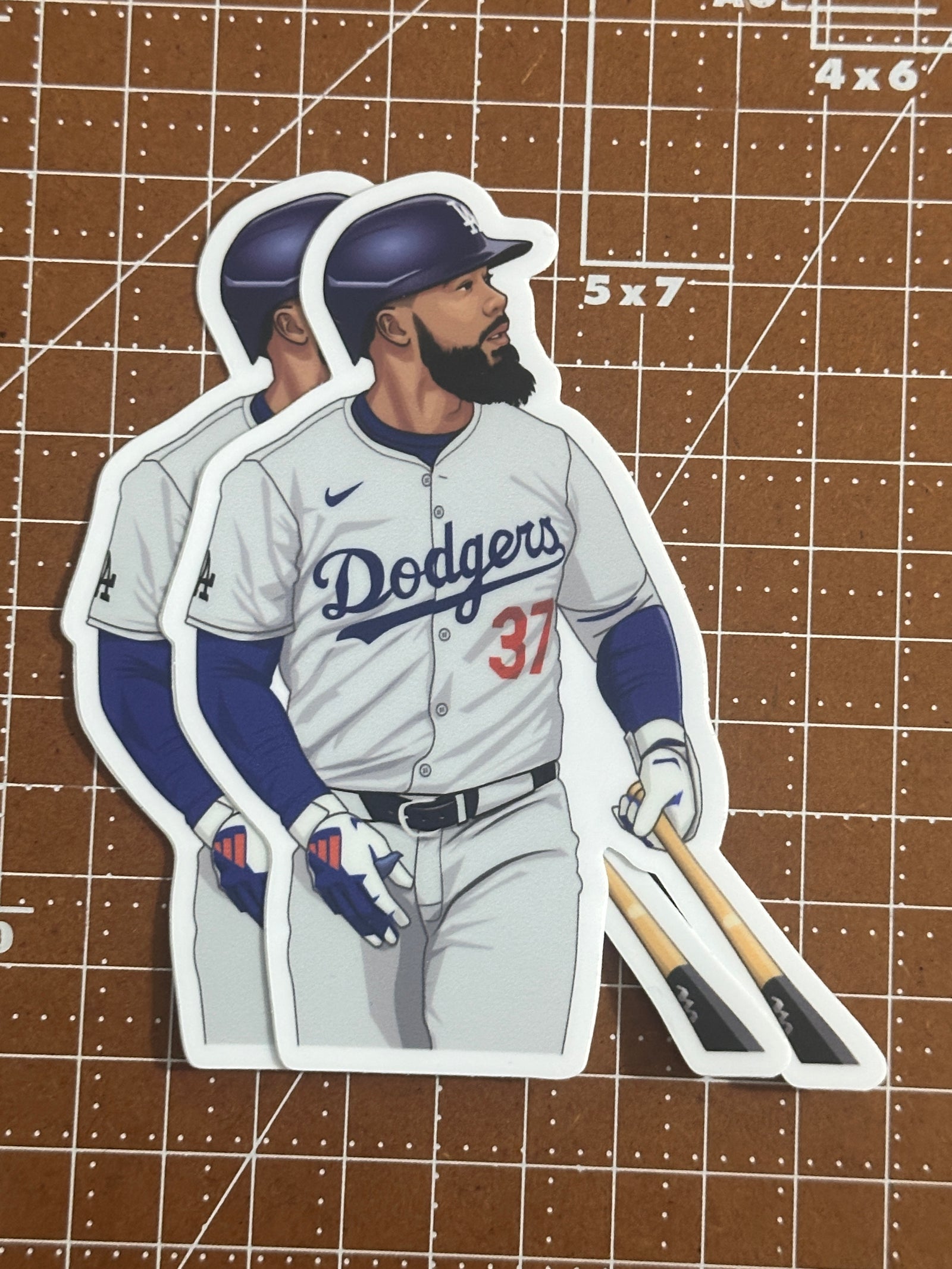 1 Teoscar Hernández Sticker – One 4 Inch Water Proof Vinyl Sticker – For Hydro Flask, Skateboard, Laptop, Planner, Car, Collecting, Gifting