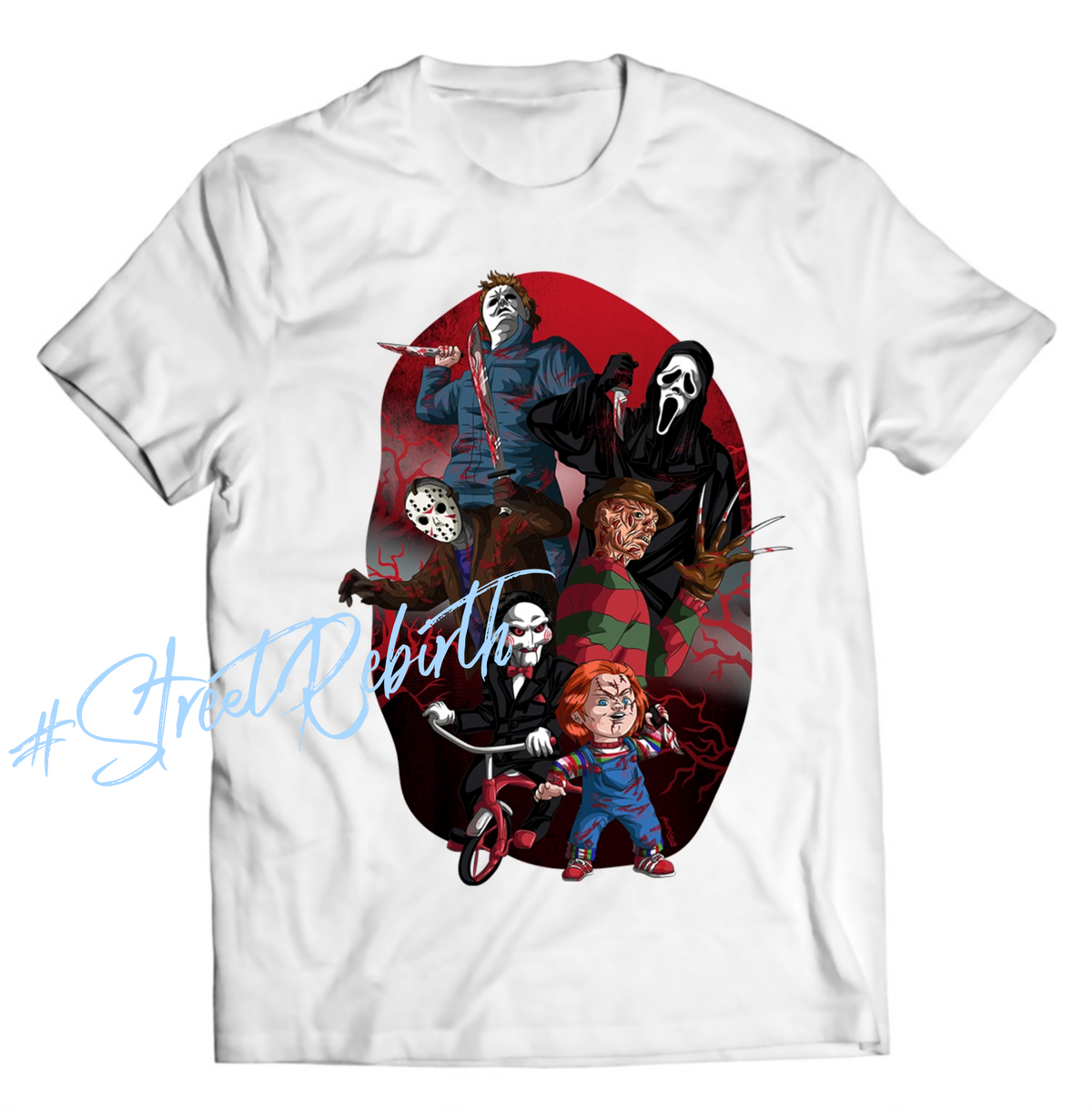 Unisex graphic T-shirt featuring an original spooky retro illustration