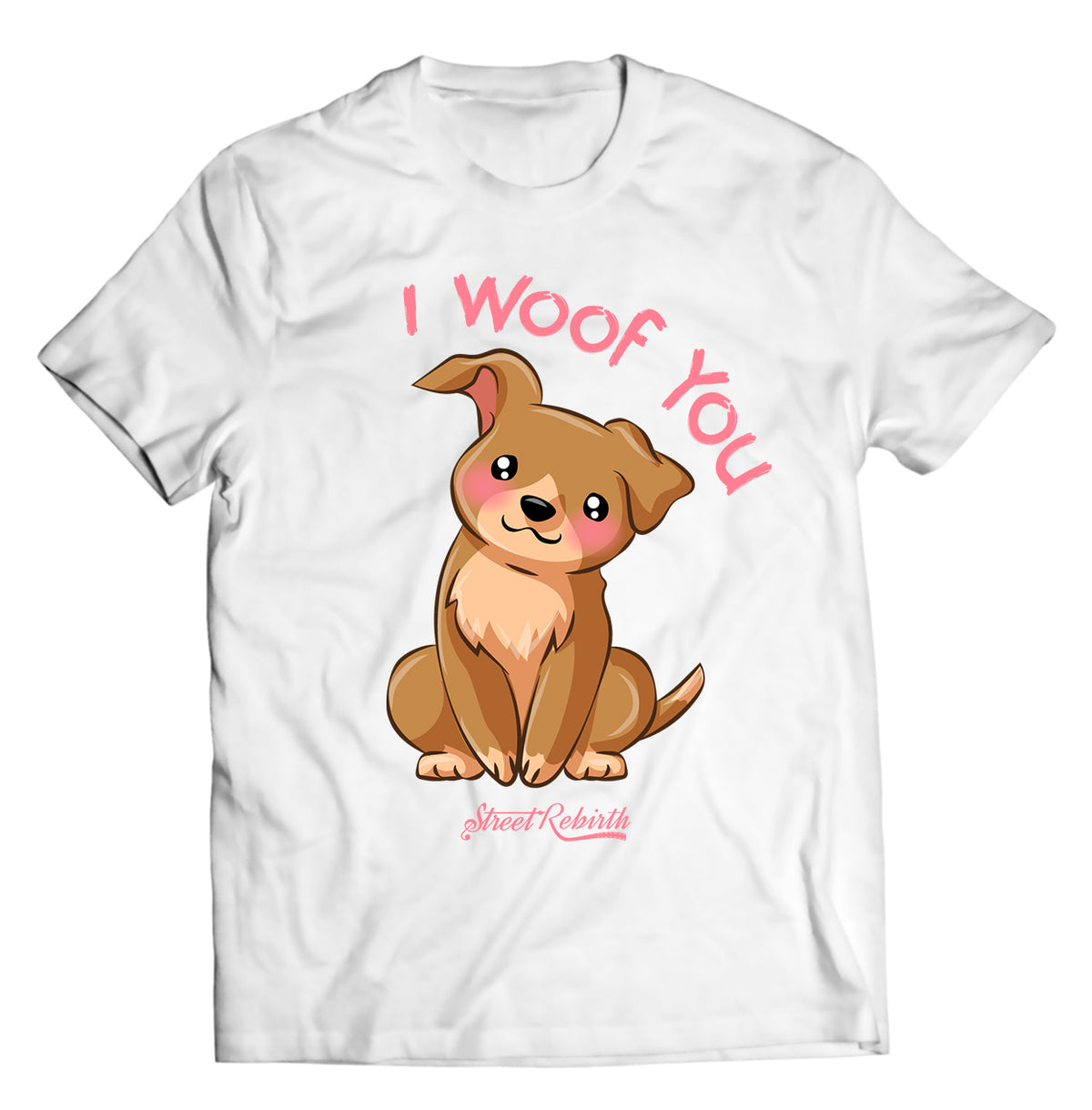 Unisex graphic T-shirt featuring an original romantic animal-themed humorous illustration