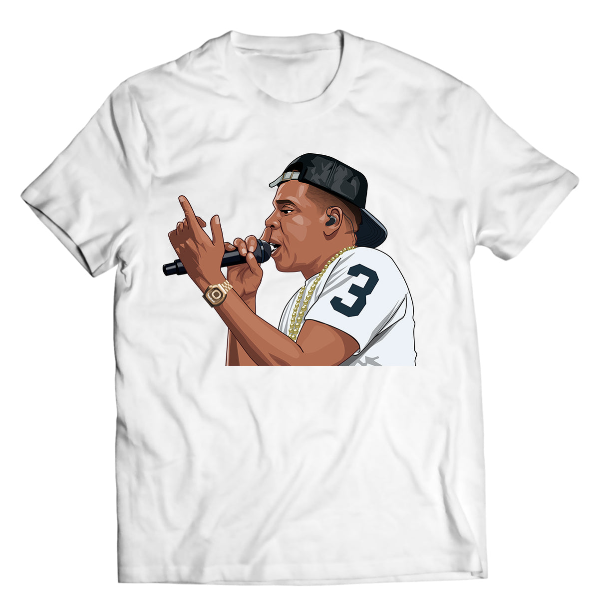 Unisex graphic T-shirt featuring an original hip hop music retro illustration