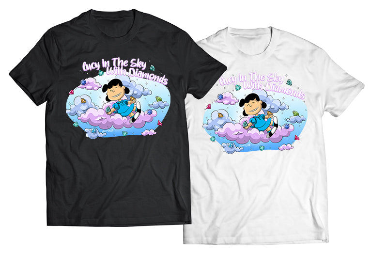 Lucy in the Sky with Diamonds DTG-Printed Shirt – Playful Pun Meets Whimsical Design