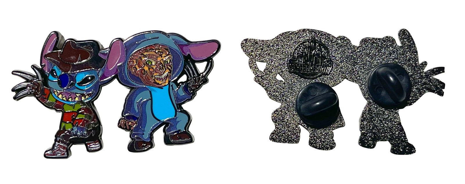 Stitch x Freddy Krueger Mashup Enamel Pin – 2 Inch Hard Enamel • Horror-Cute Crossover • Collector’s Edition Pin