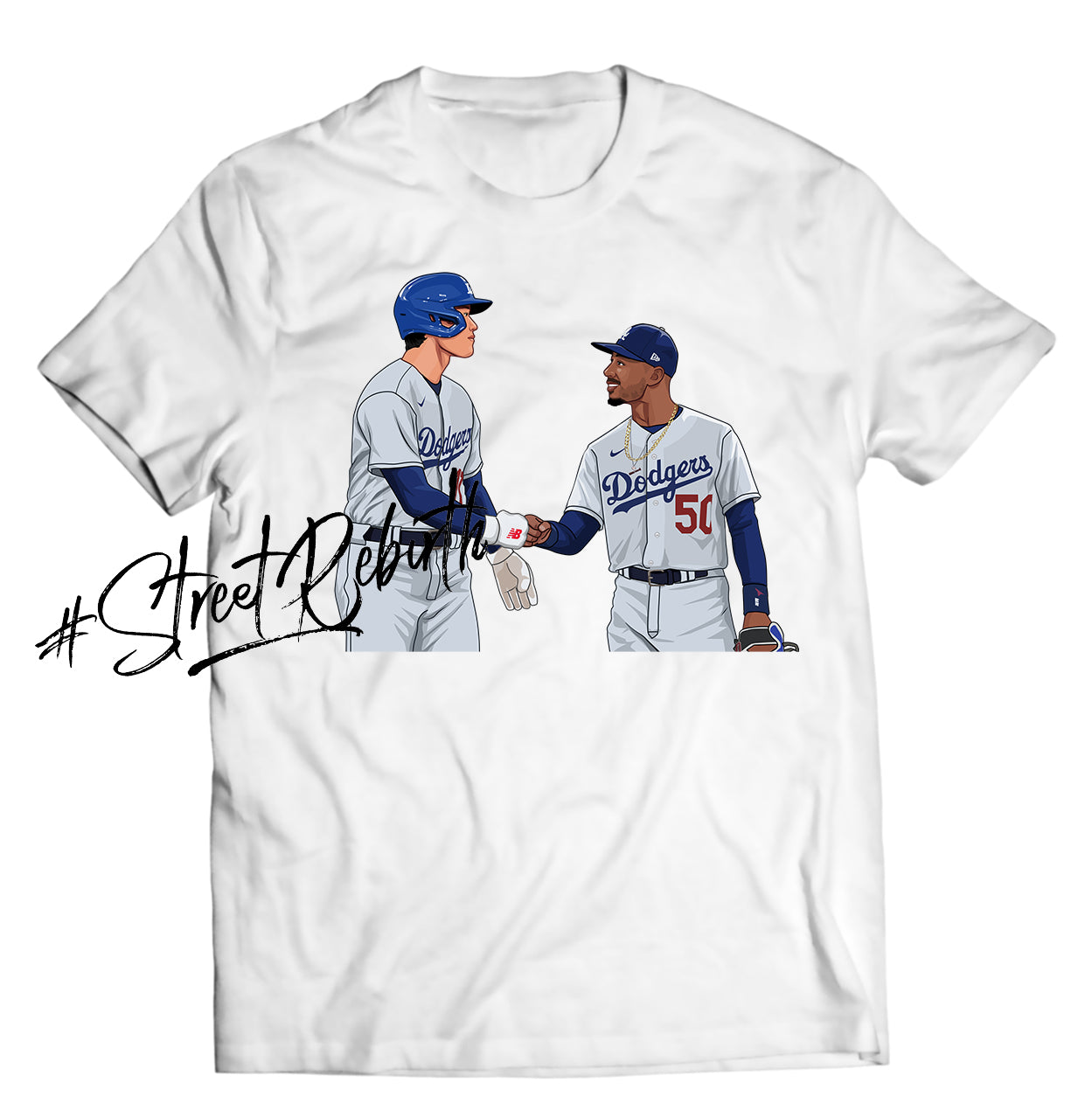 Baseball Celebratory Fist Pump with Mookie Betts - Dodgers Signing Moment - Direct To Garment Quality Print - Unisex Shirt - Gift For Him or Hert