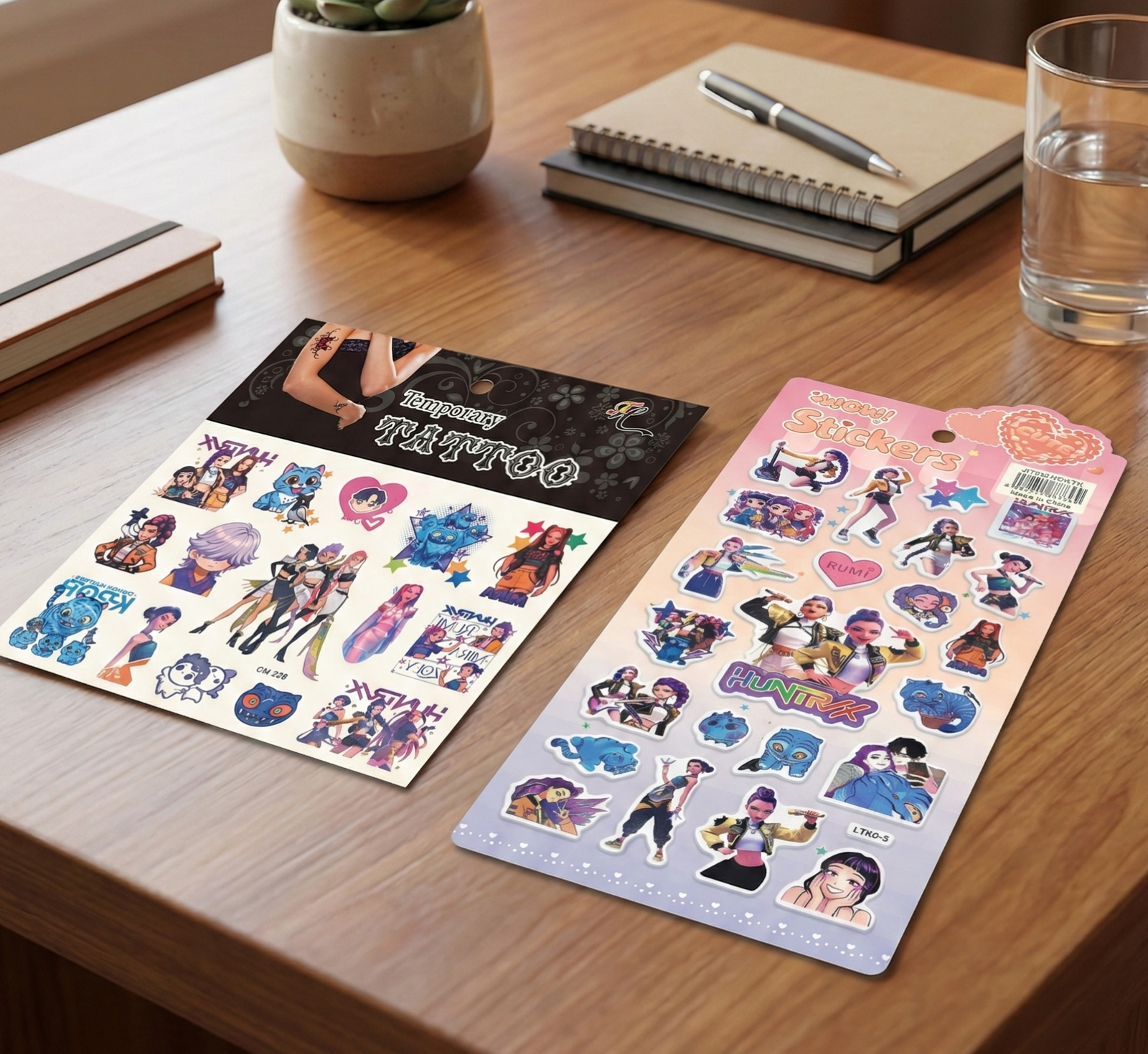 K-Pop Demon Hunter Sticker Sheet + Temporary Tattoo Sheet – $8 Each