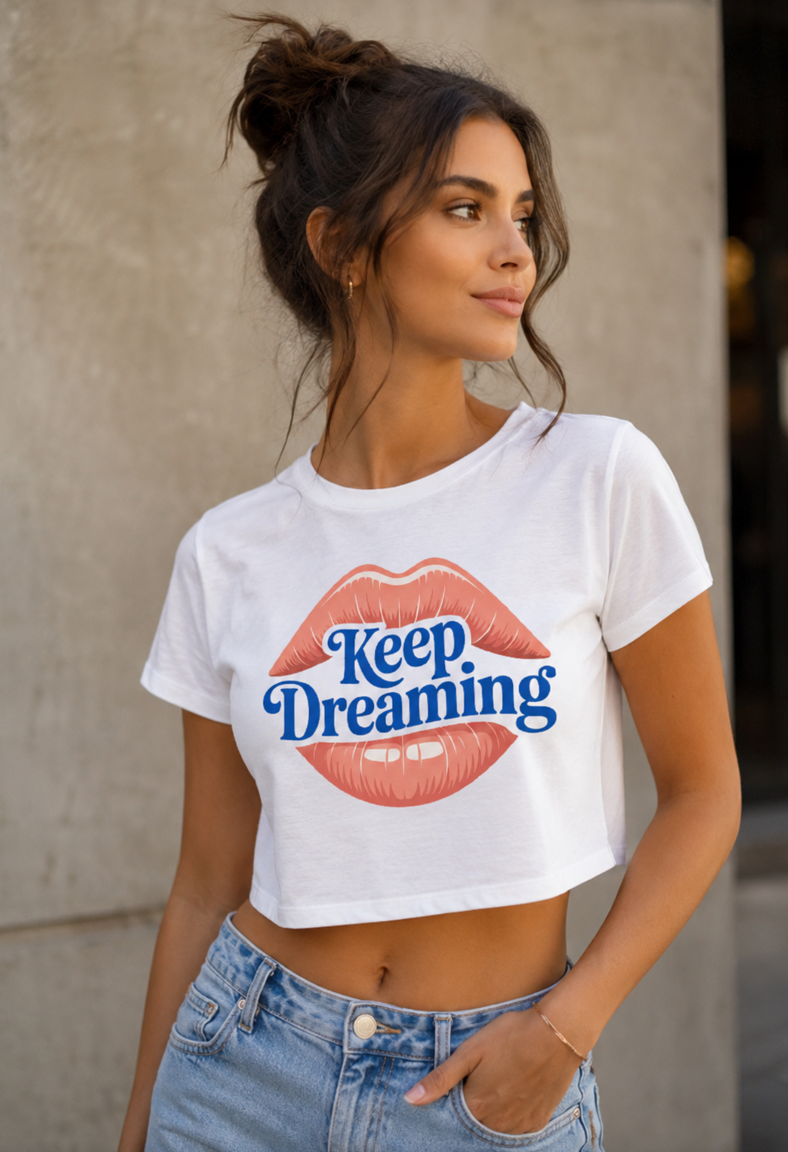 Graphic crop top featuring an original colorful illustration, additional product view 20