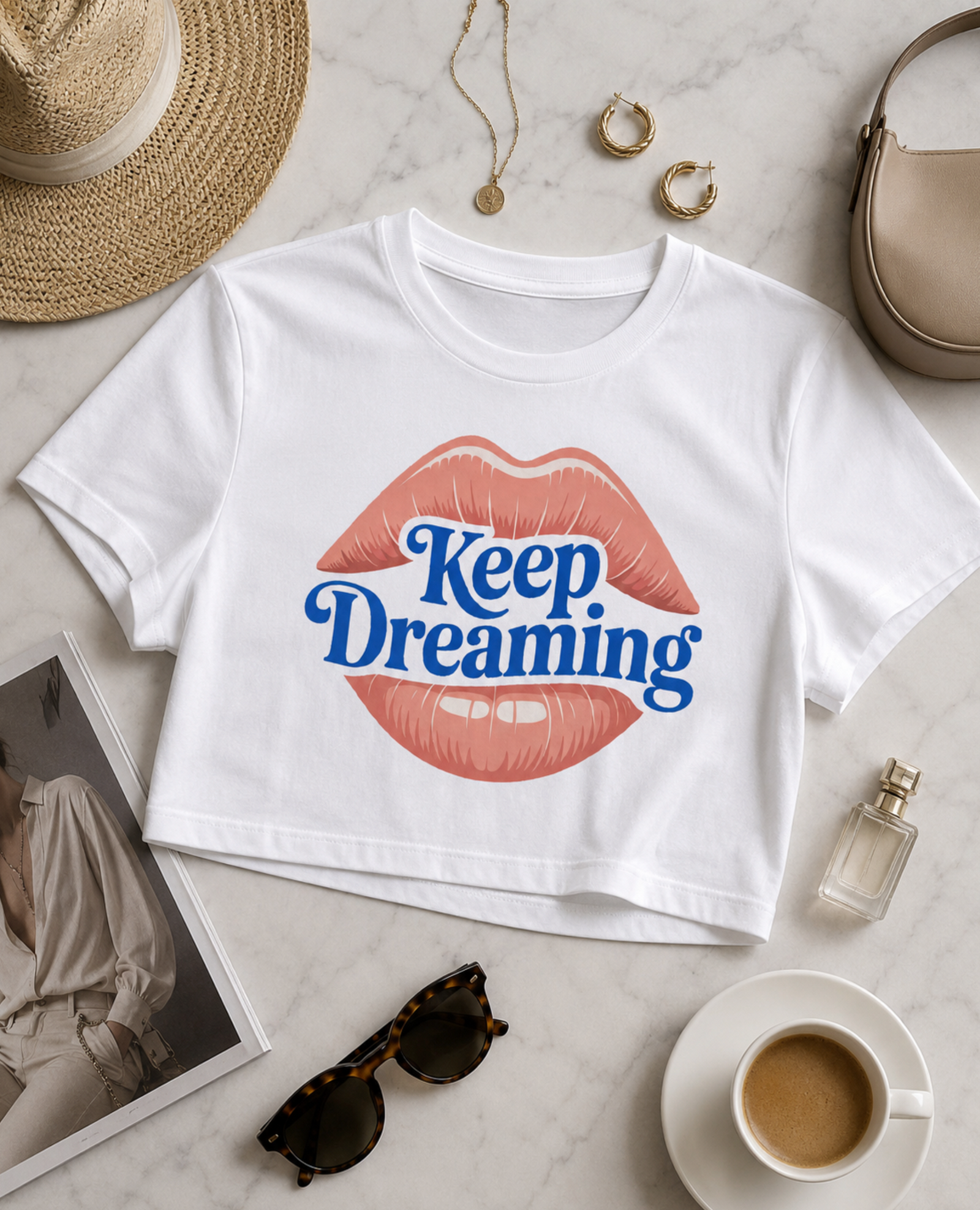 Graphic crop top featuring an original colorful illustration, additional product view 19