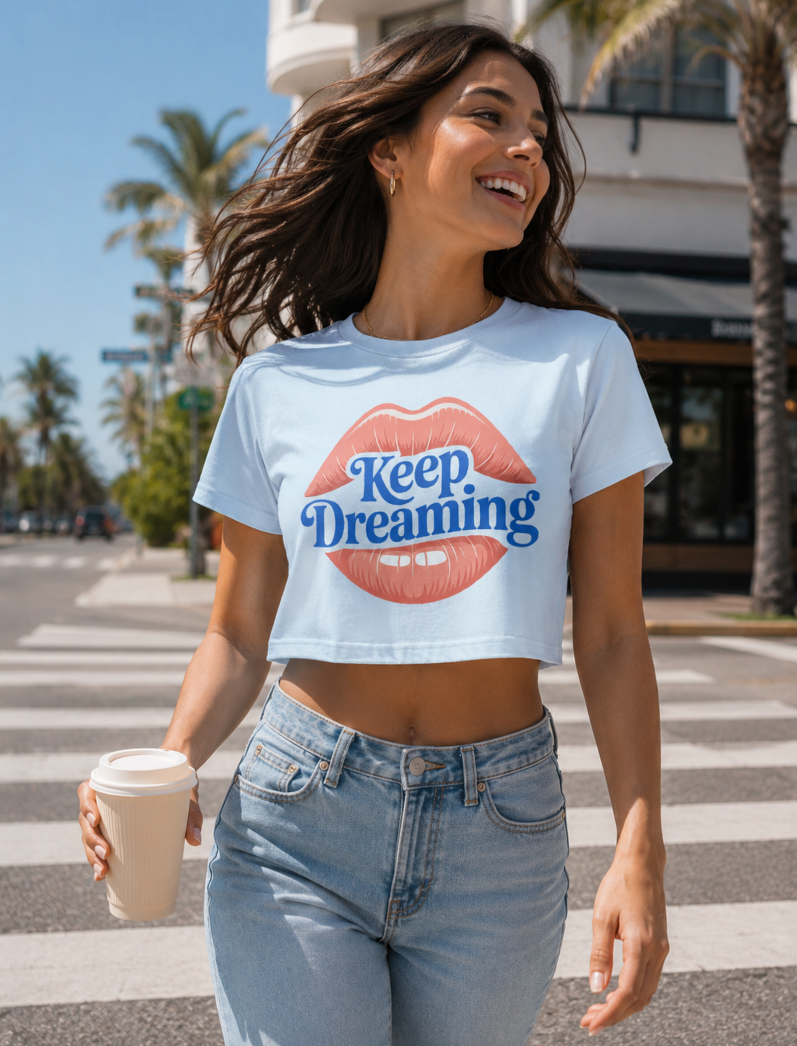 Graphic crop top featuring an original colorful illustration, additional product view 16