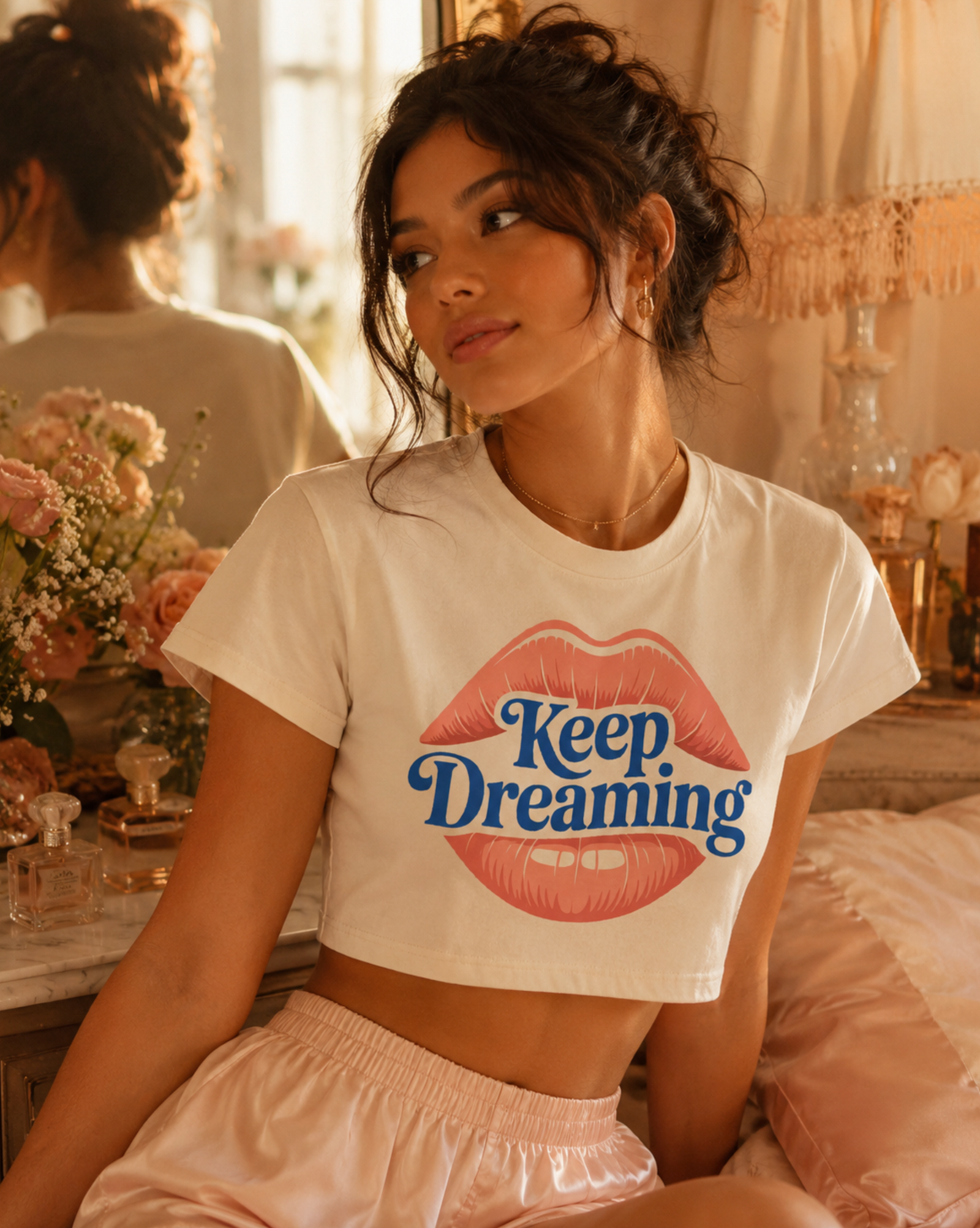 Graphic crop top featuring an original colorful illustration, additional product view 13