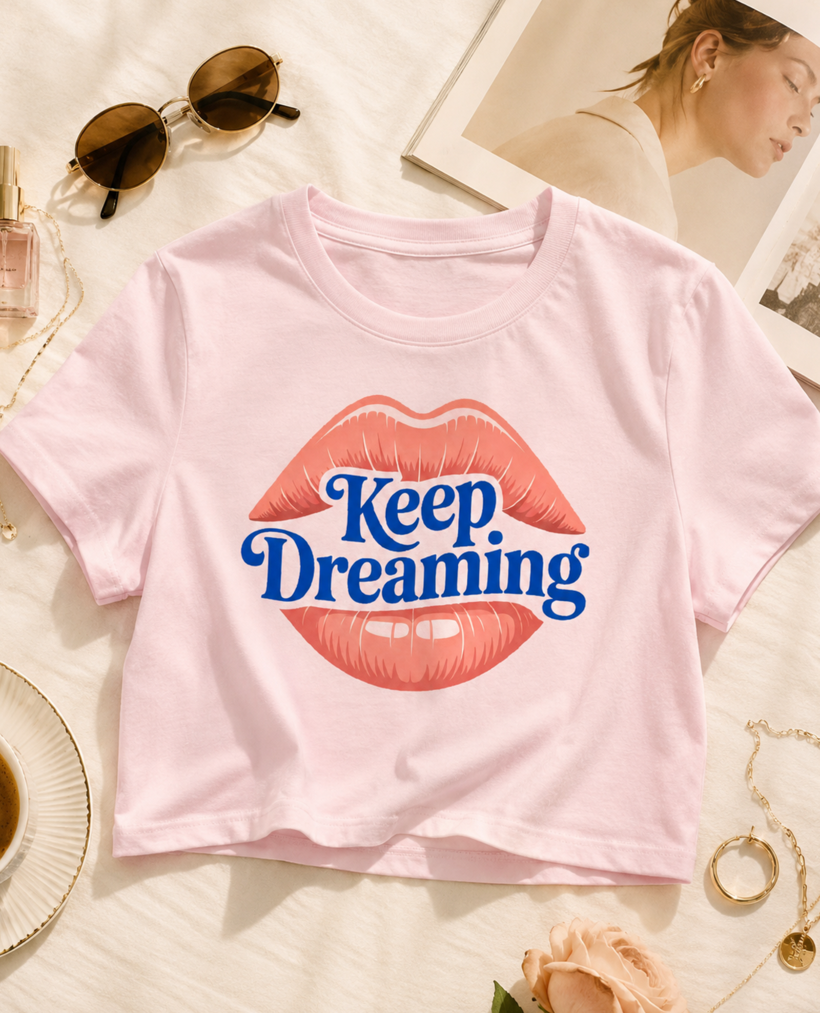 Graphic crop top featuring an original colorful illustration, additional product view 12
