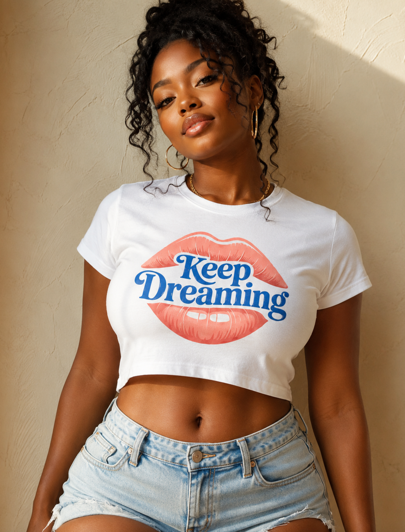 Graphic crop top featuring an original colorful illustration, additional product view 7