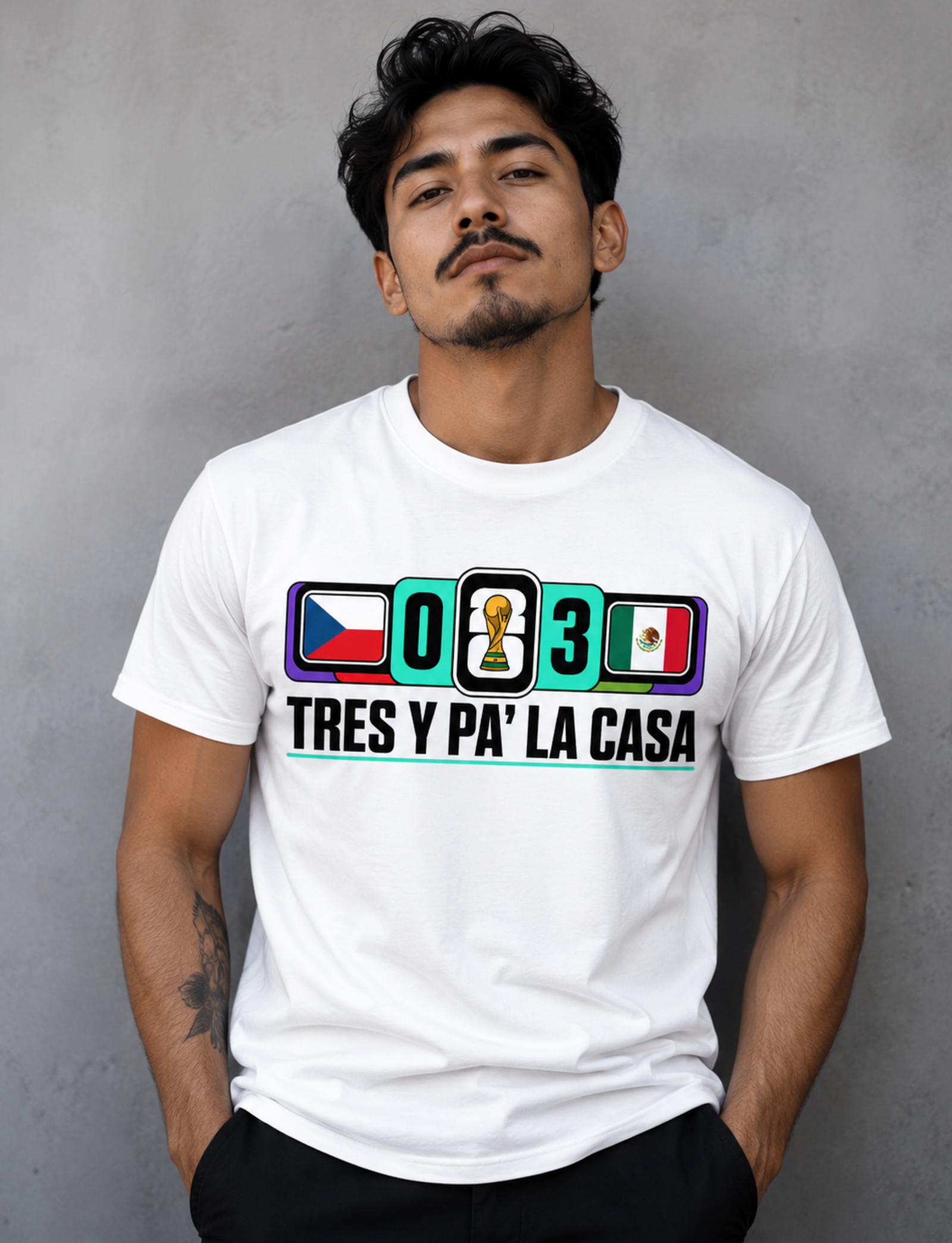 Unisex graphic T-shirt featuring an original soccer cultural humorous illustration, additional product view 6
