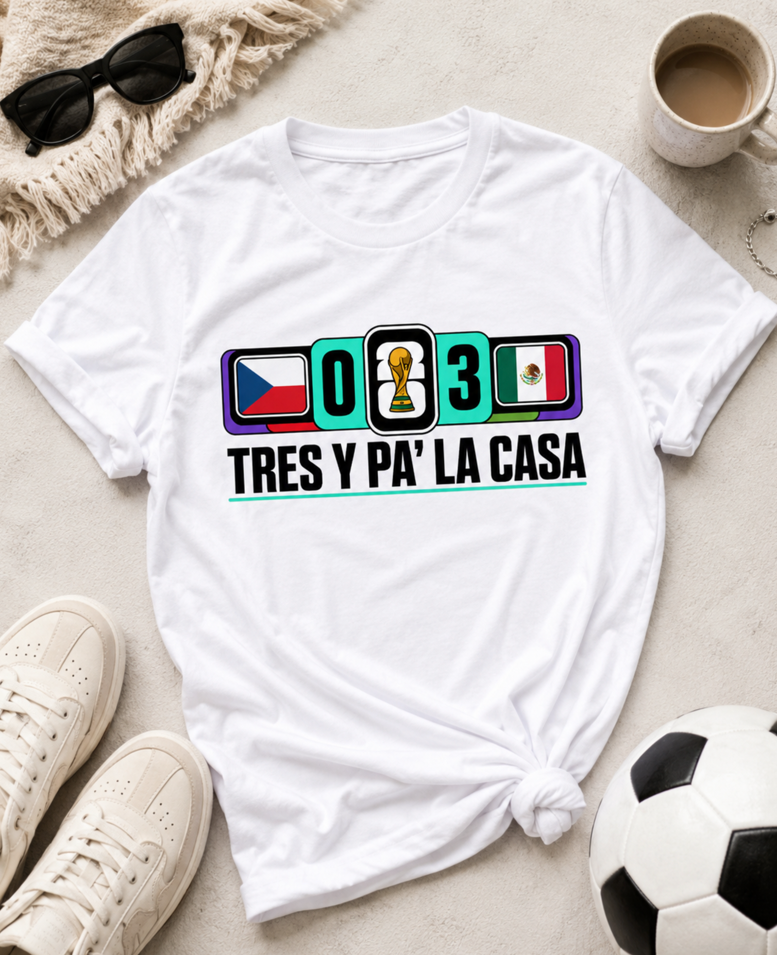 Unisex graphic T-shirt featuring an original soccer cultural humorous illustration