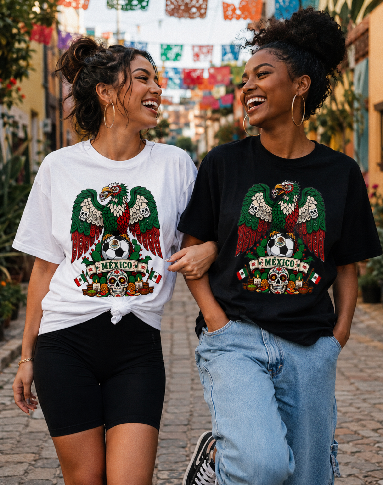Unisex graphic T-shirt featuring an original soccer cultural illustration, additional product view 4