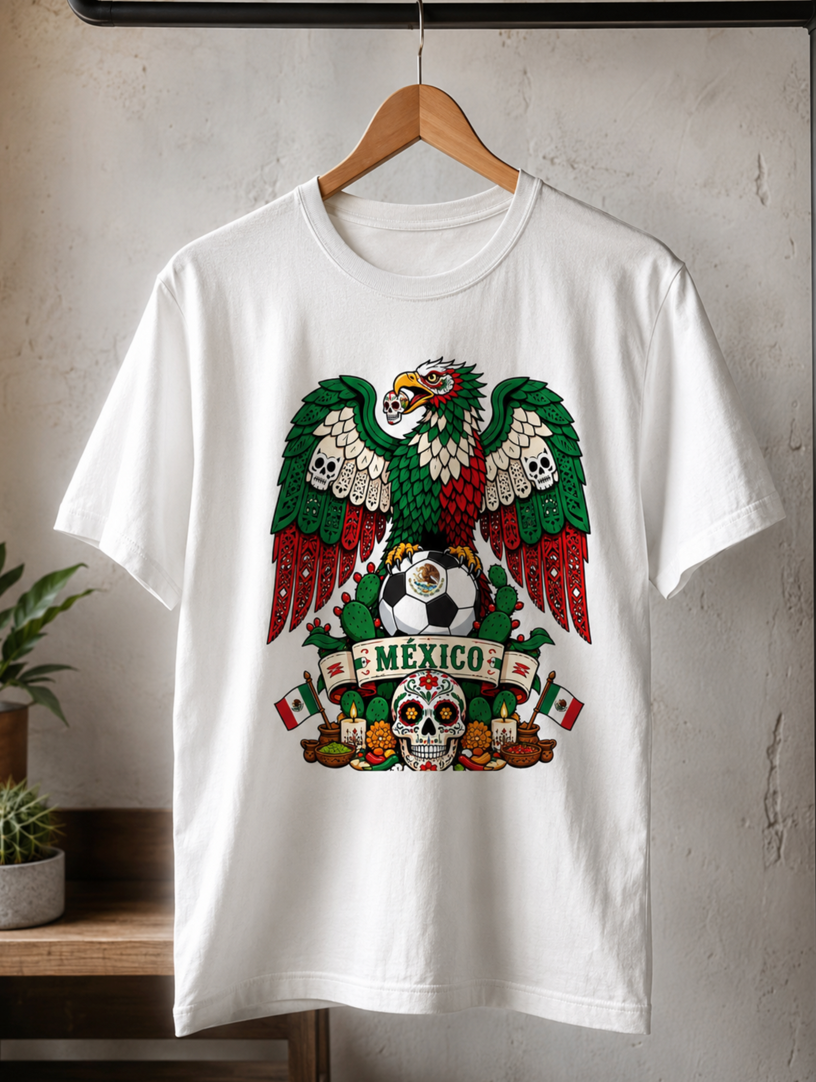 Unisex graphic T-shirt featuring an original soccer cultural illustration, additional product view 2
