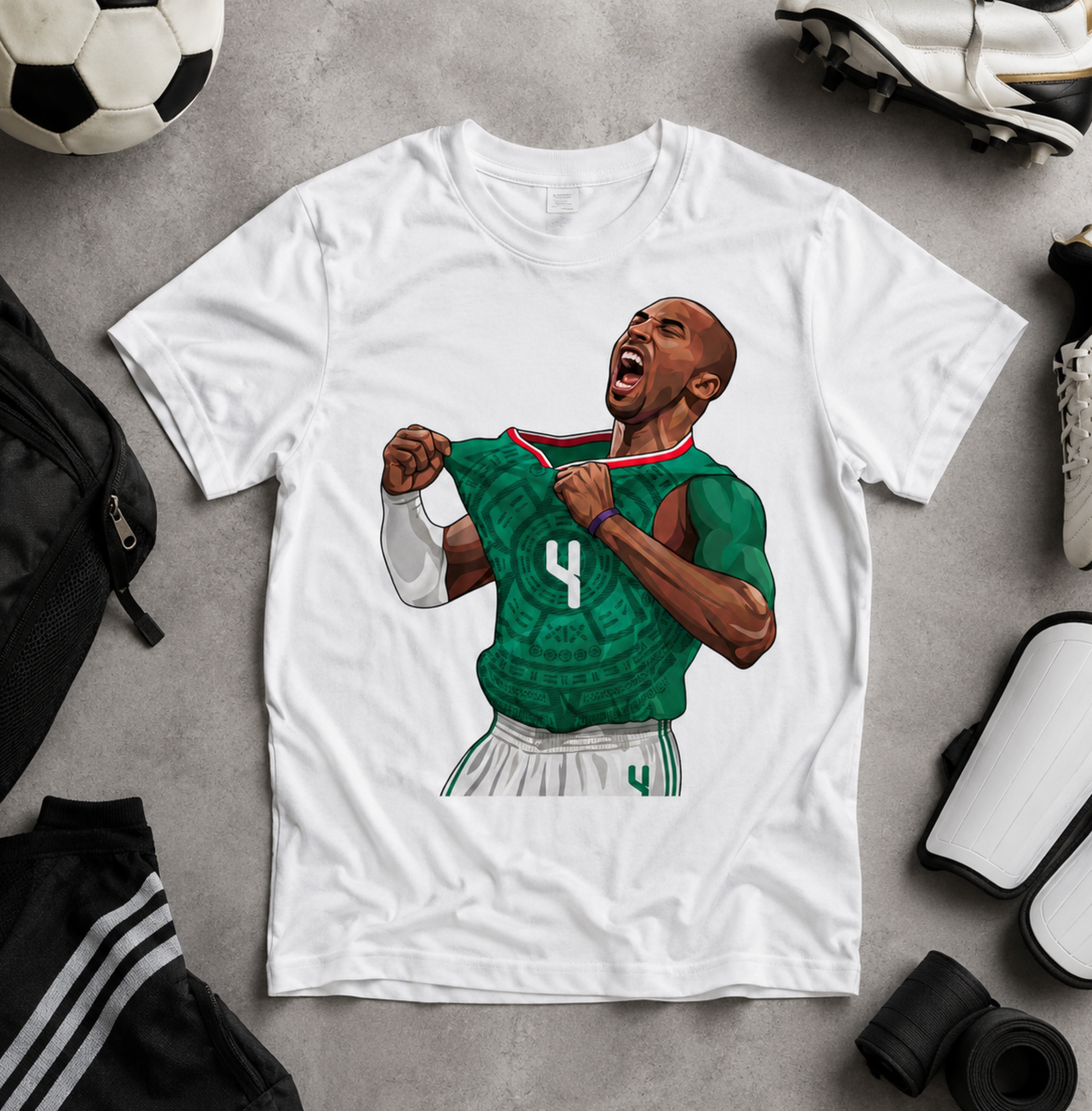 Mexican basketball number 4 green jersey LA hoops tribute shirt