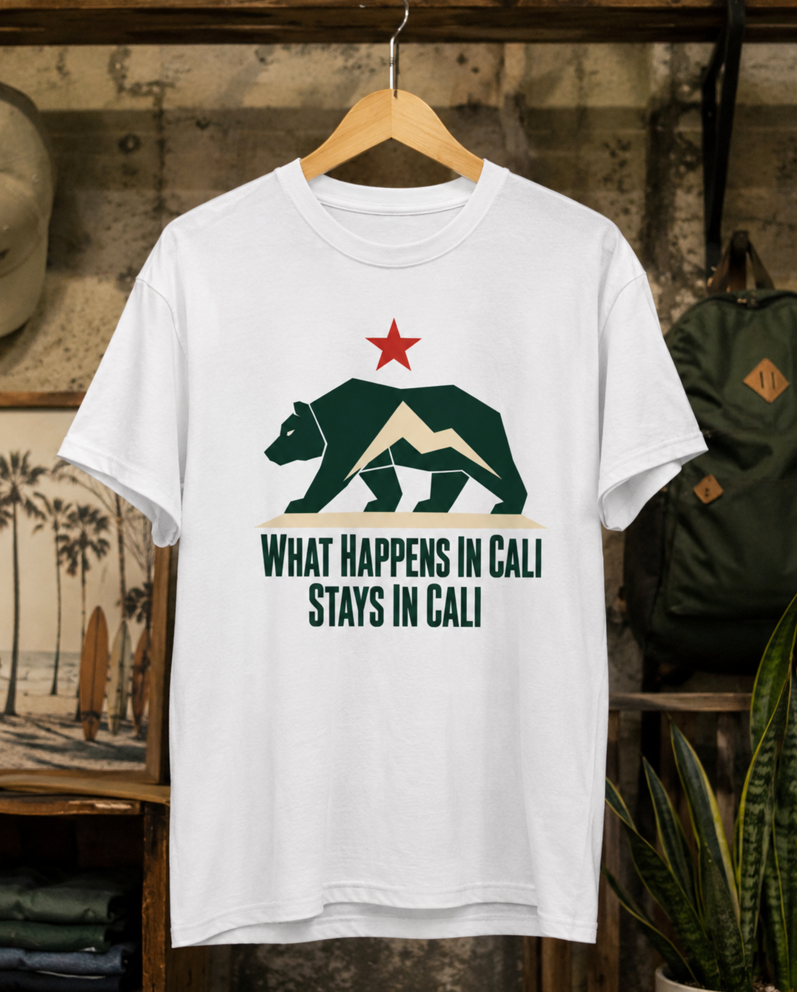 California Shirt – What Happens In Cali Bear Graphic Tee
