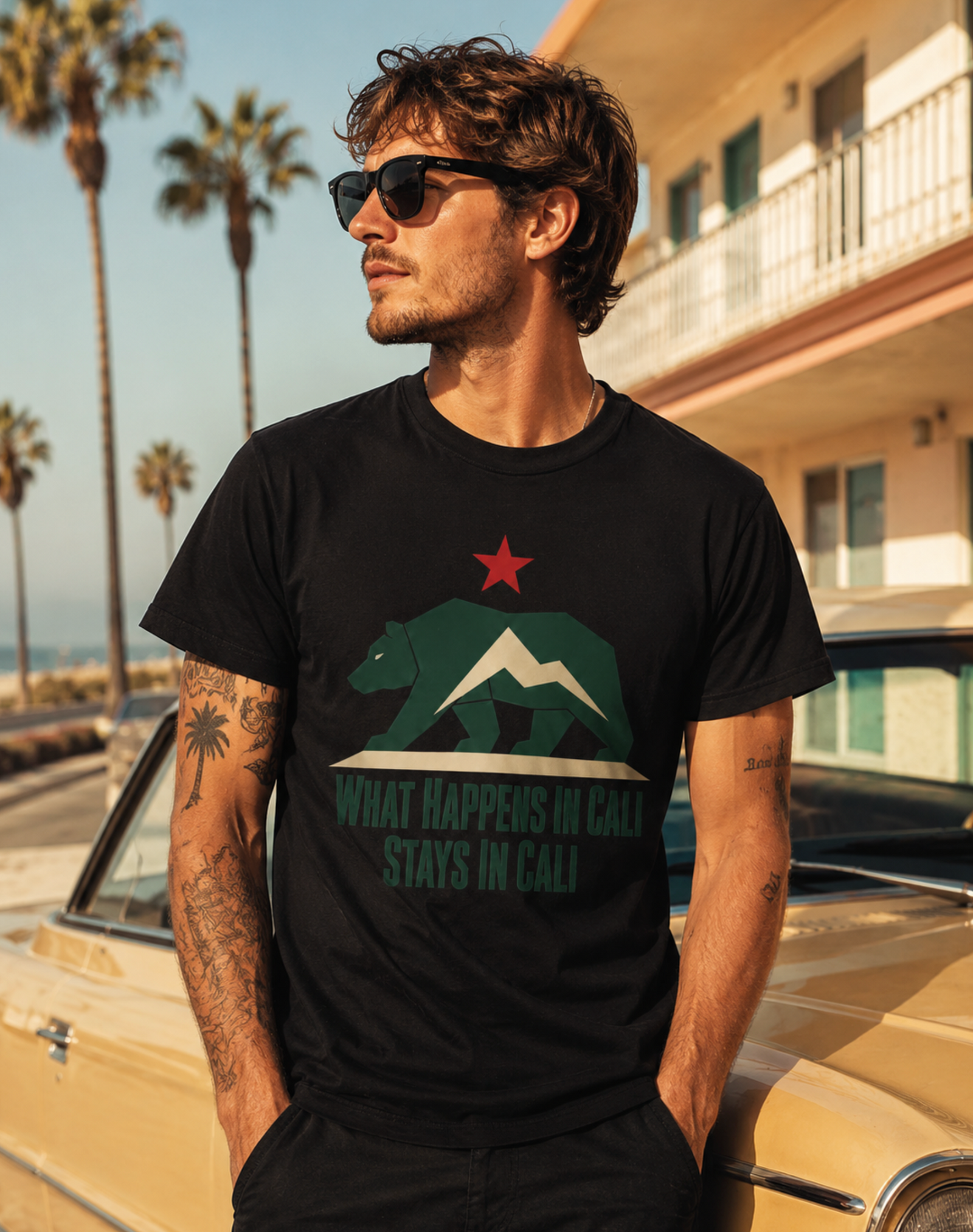 California Shirt – What Happens In Cali Bear Graphic Tee