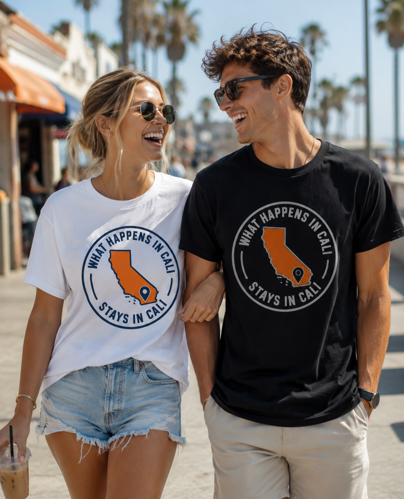 California Shirt – What Happens In Cali Map Pin Graphic Tee