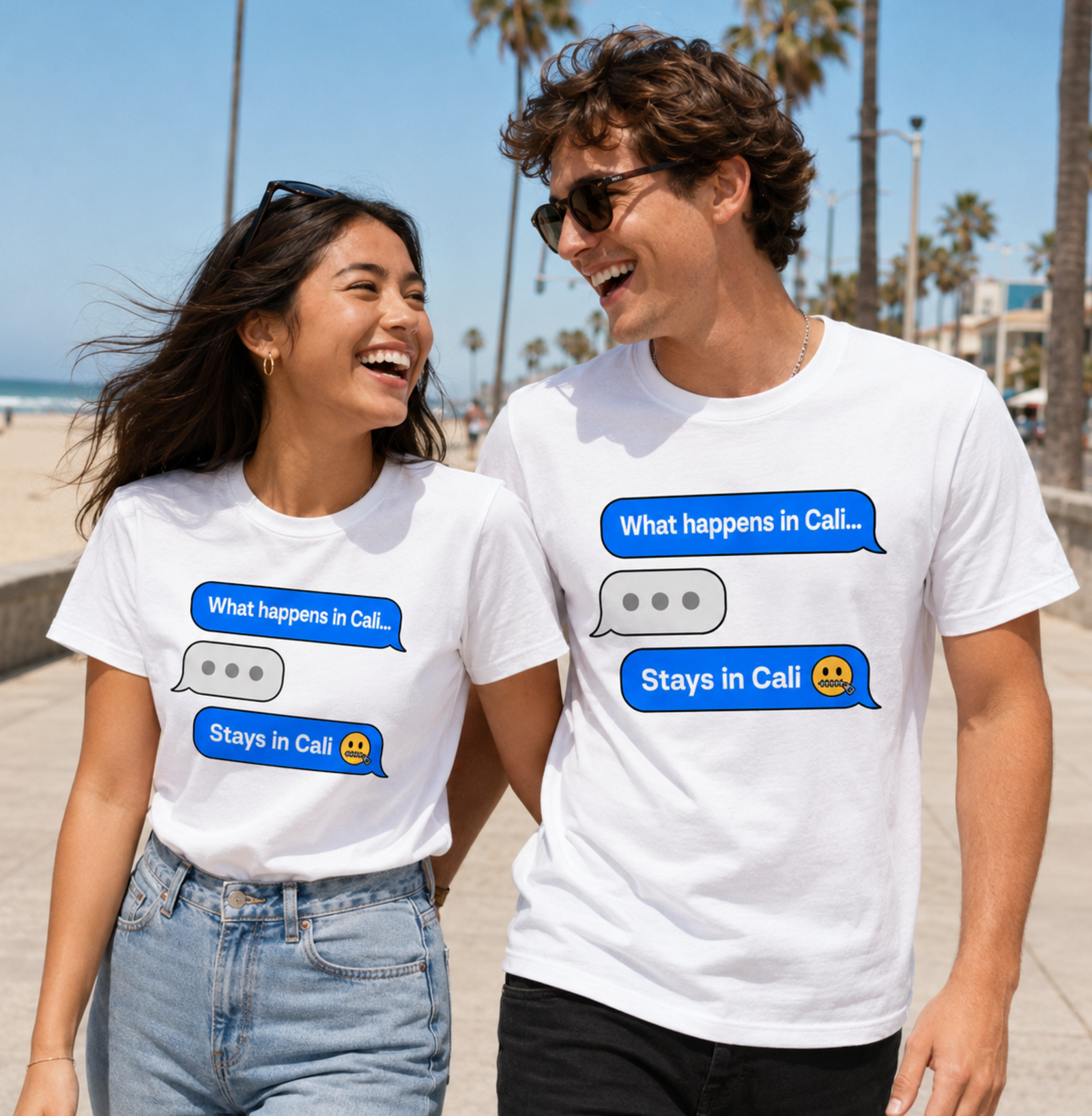 Funny California Shirt – What Happens In Cali Text Message Graphic Tee