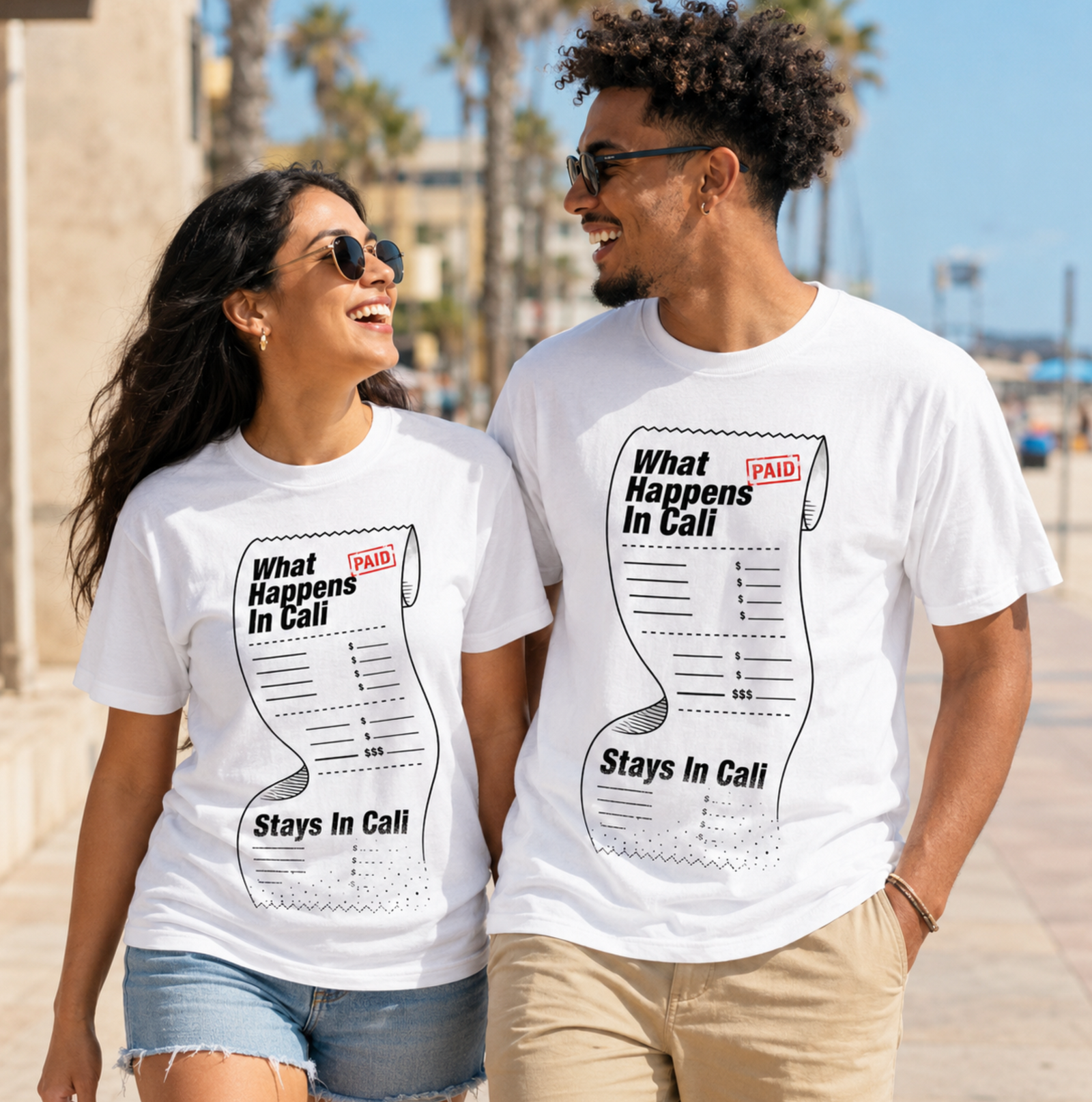 Funny California Shirt – What Happens In Cali Paid Receipt Graphic Tee