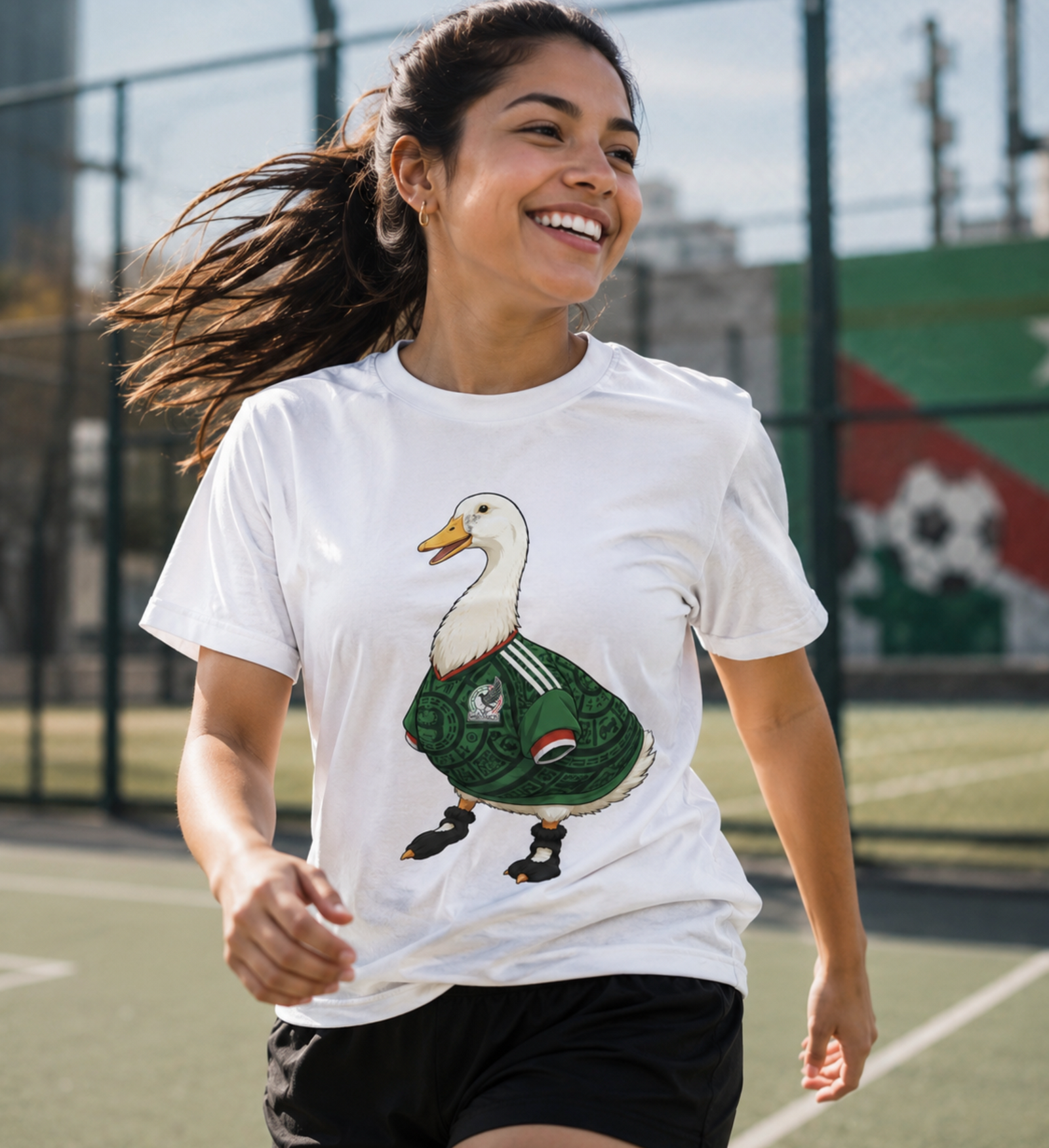 Unisex graphic T-shirt featuring an original soccer humorous illustration, additional product view 4