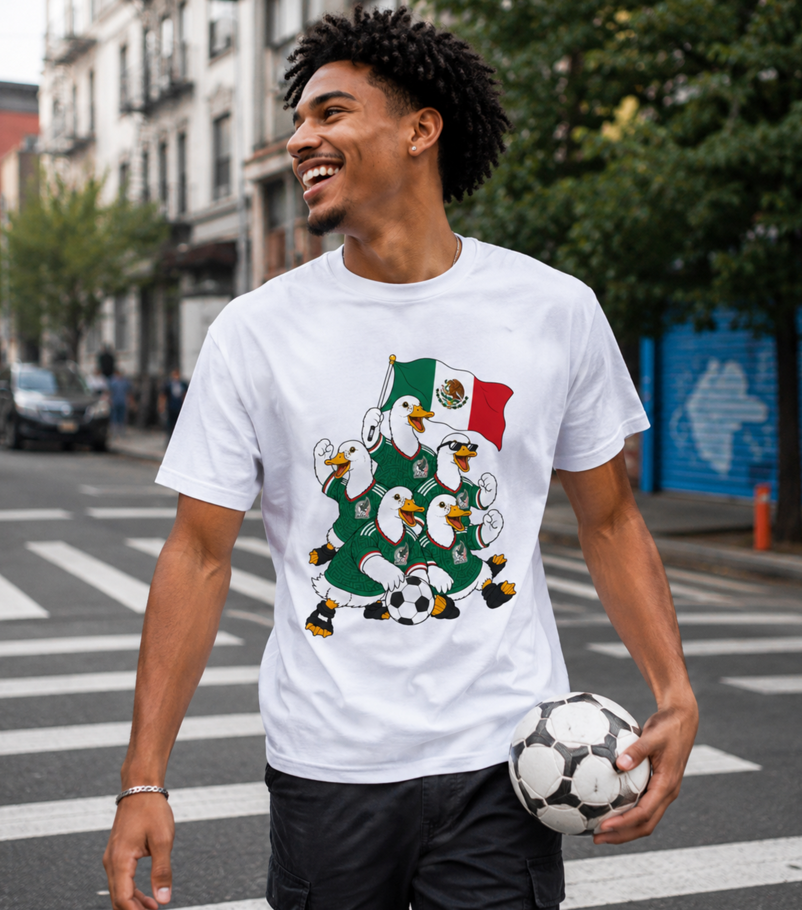 Unisex graphic T-shirt featuring an original soccer humorous illustration, additional product view 4