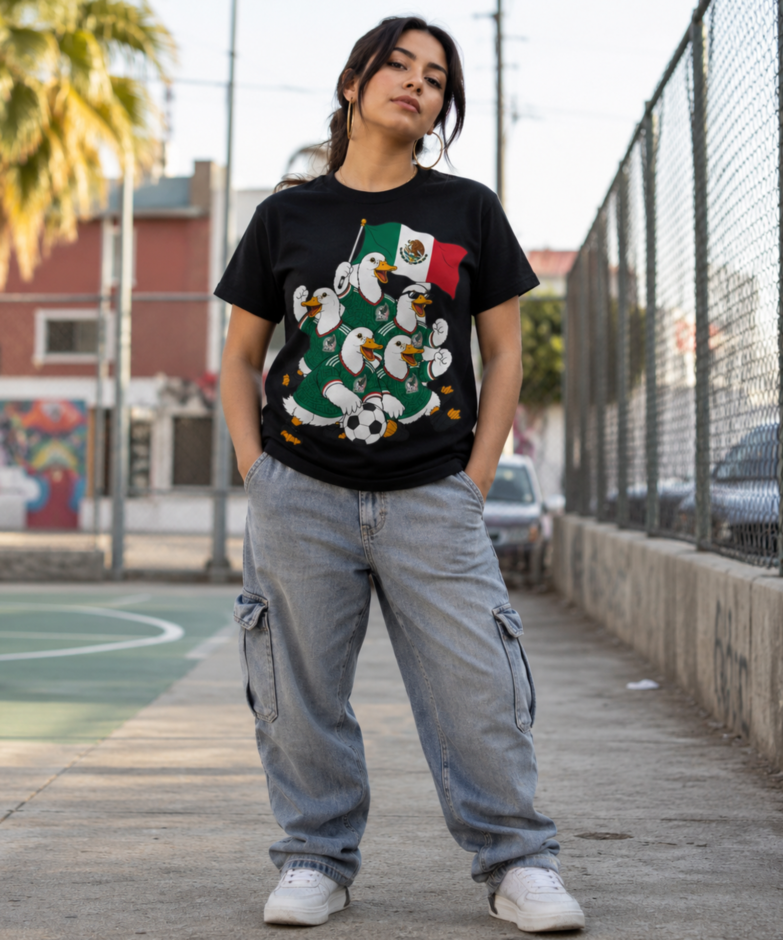 Unisex graphic T-shirt featuring an original soccer humorous illustration, additional product view 2