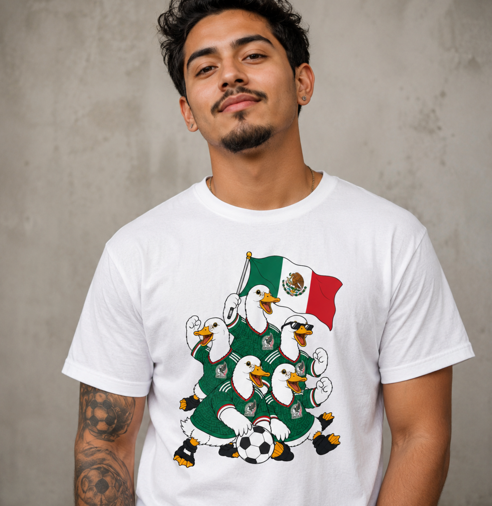Unisex graphic T-shirt featuring an original soccer humorous illustration, alternate product view
