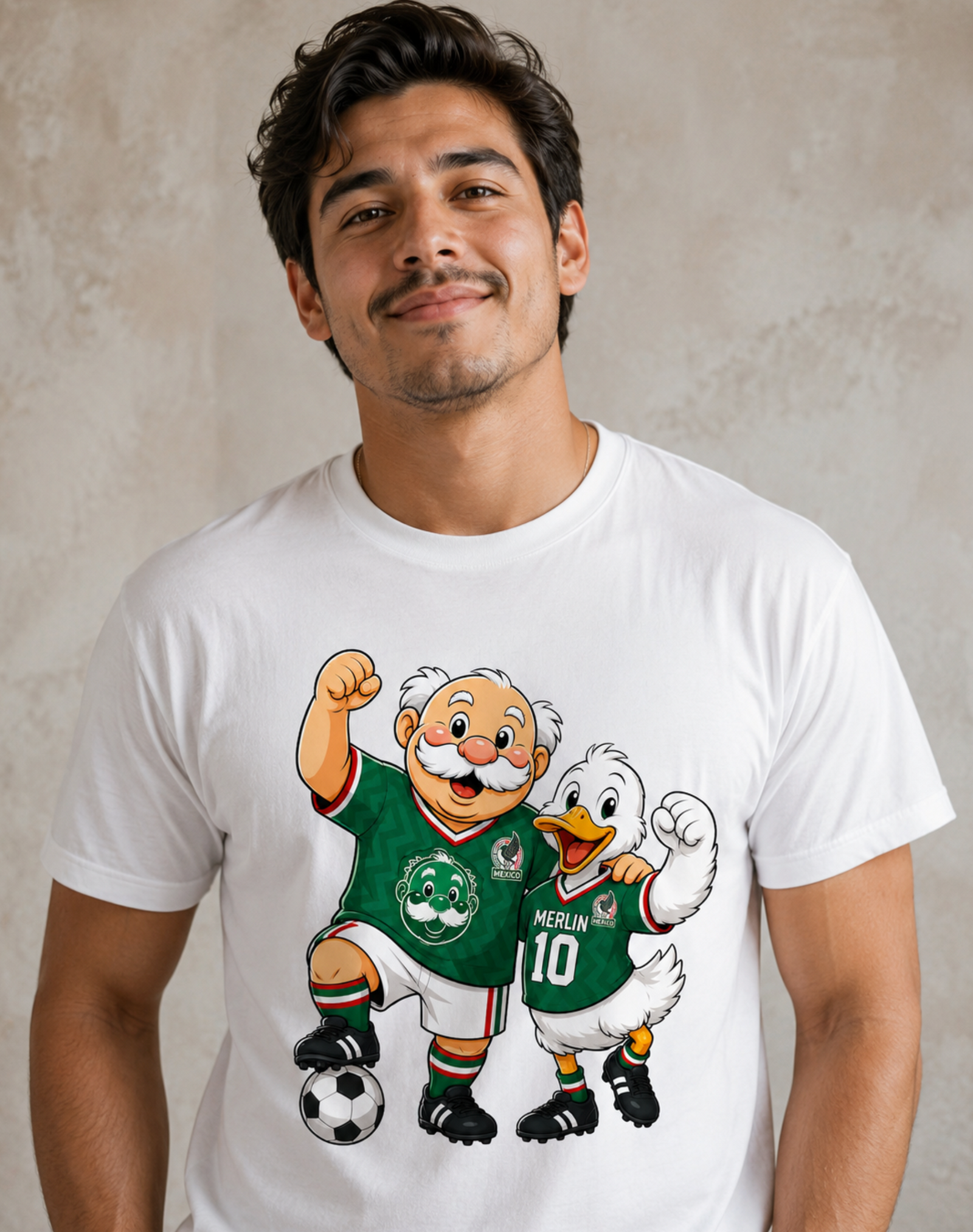 Unisex graphic T-shirt featuring an original soccer humorous illustration, additional product view 4