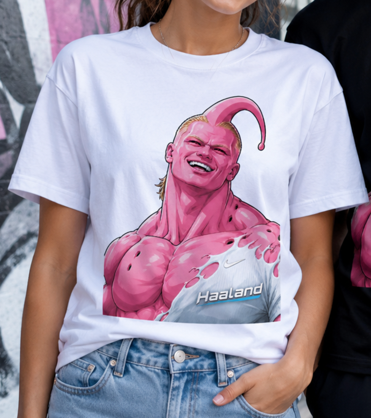 Unisex graphic T-shirt featuring an original soccer humorous cartoon-style illustration, additional product view 4