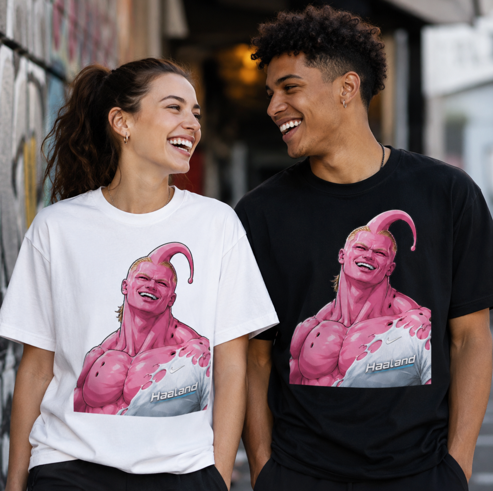 Unisex graphic T-shirt featuring an original soccer humorous cartoon-style illustration, additional product view 3